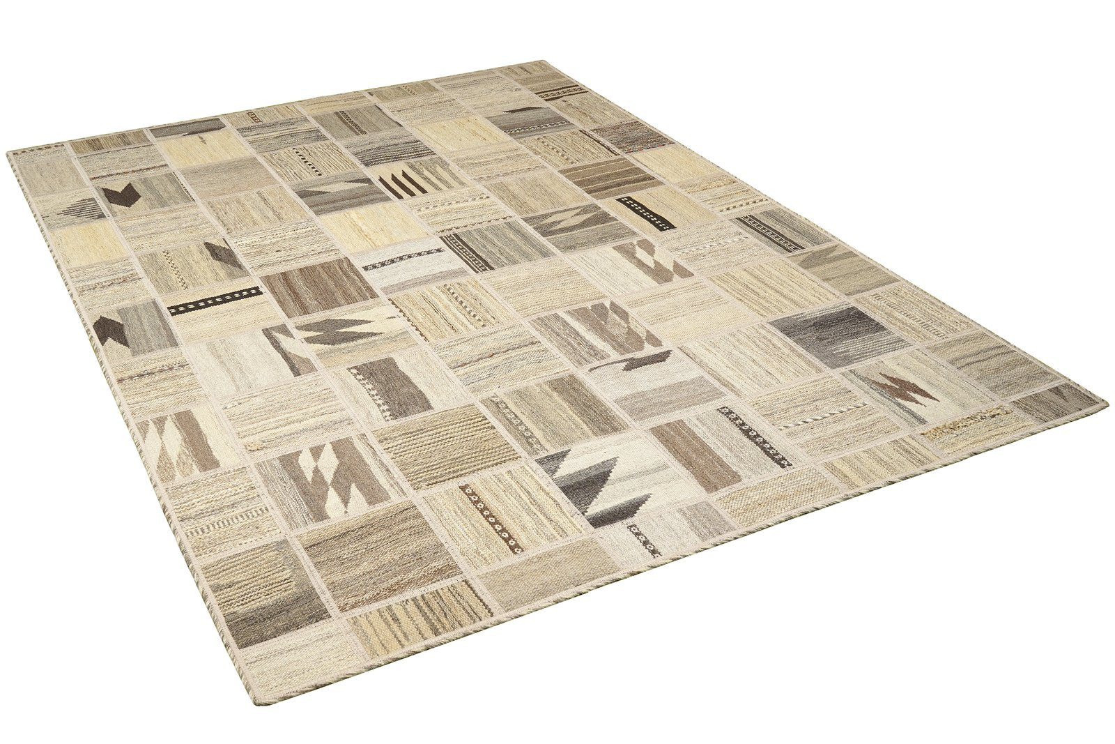 Kelim Tekkeh — Handmade, 150x200 cm, Beige, 100% Virgin Wool | View 4