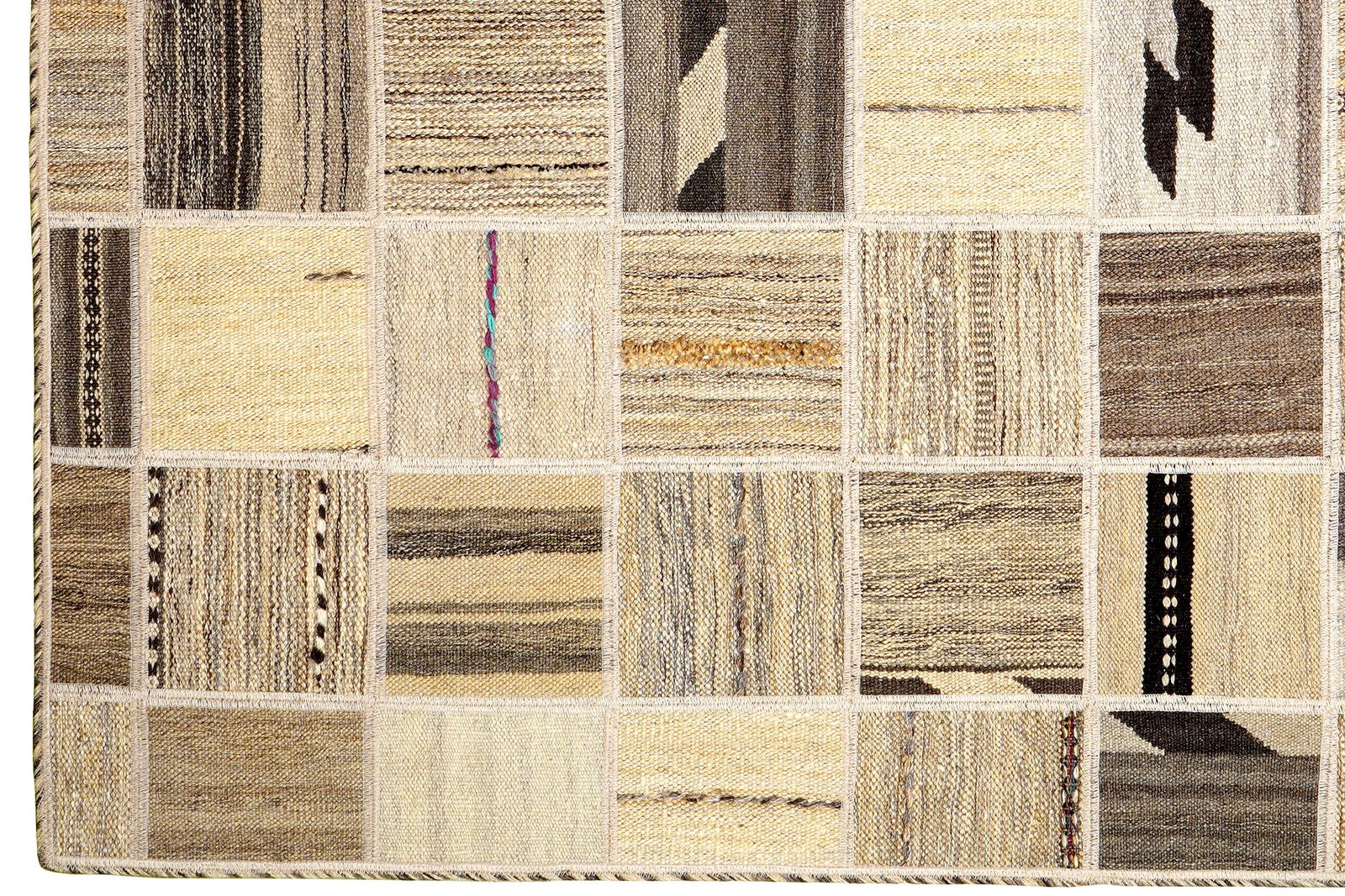Kelim Tekkeh — Handmade, 150x200 cm, Beige, 100% Virgin Wool | View 3