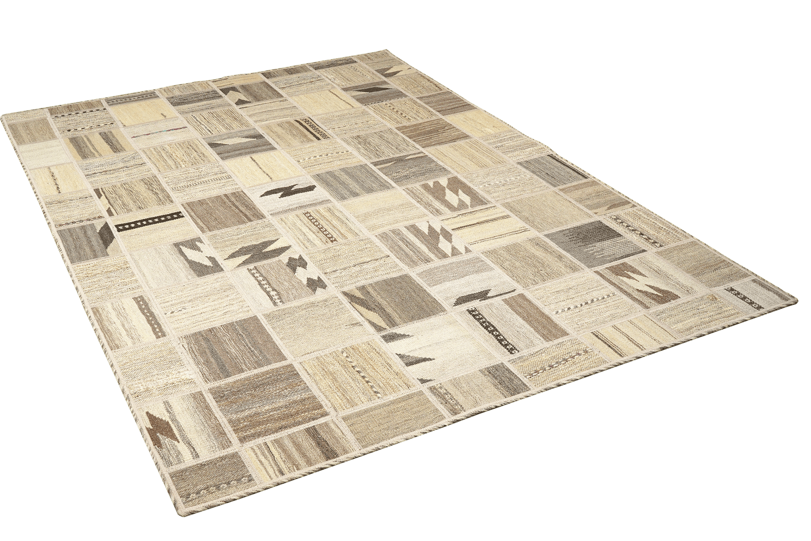 Kelim Tekkeh — Handmade, 150x200 cm, Beige, 100% Virgin Wool | View 4