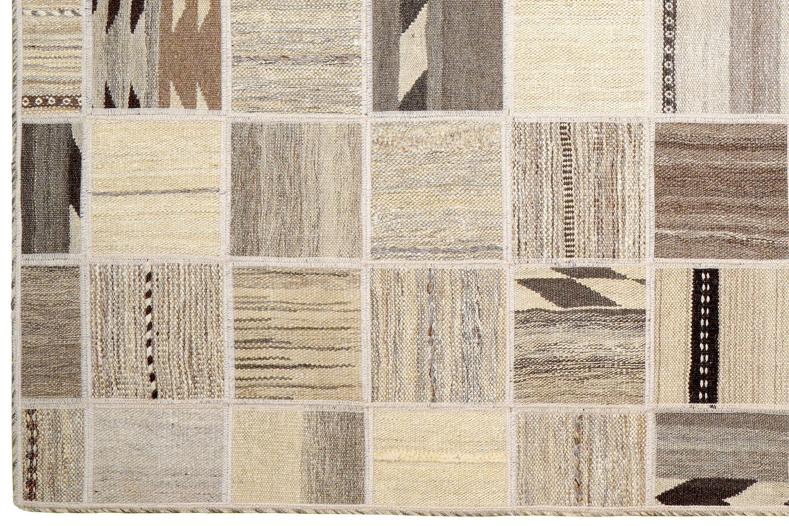 Kelim Tekkeh — Handmade, 150x200 cm, Beige, 100% Virgin Wool | View 3