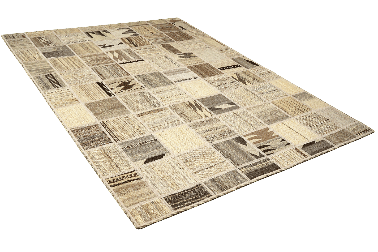 Kelim Tekkeh — Handmade, 150x200 cm, Beige, 100% Virgin Wool | View 4