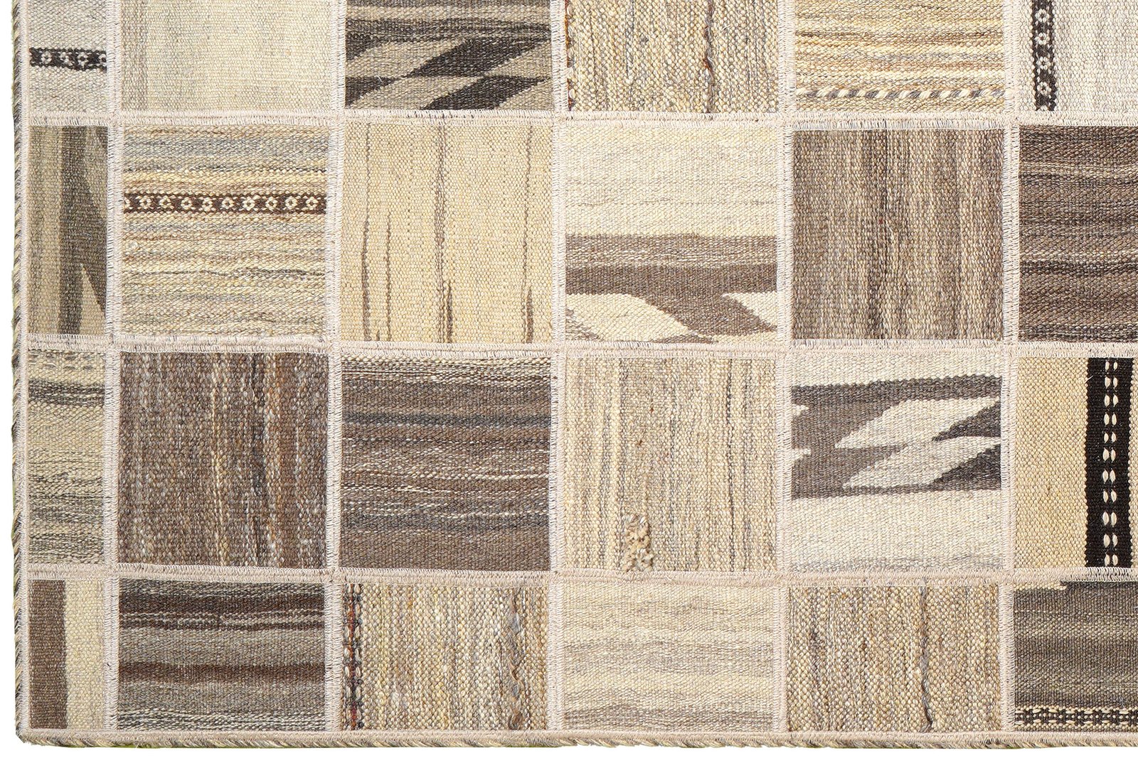 Kelim Tekkeh — Handmade, 150x200 cm, Beige, 100% Virgin Wool | View 3