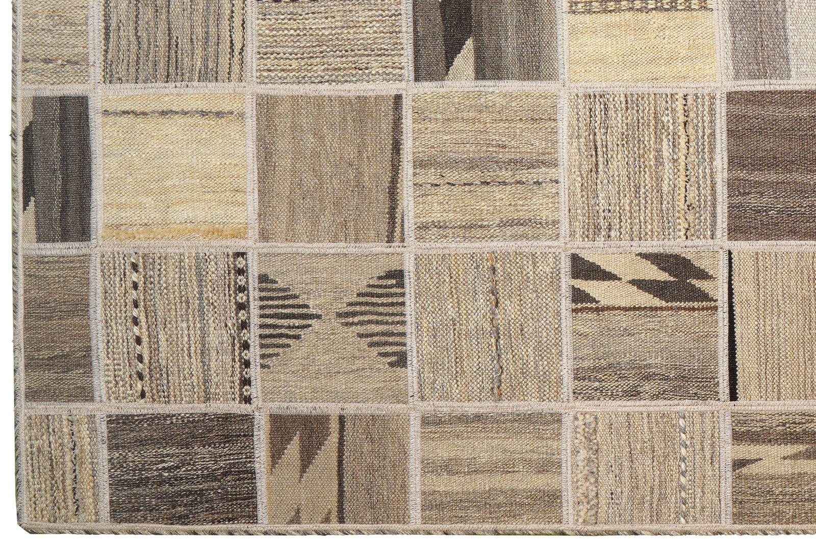 Kelim Tekkeh — Handmade, 150x200 cm, Beige, 100% Virgin Wool | View 3