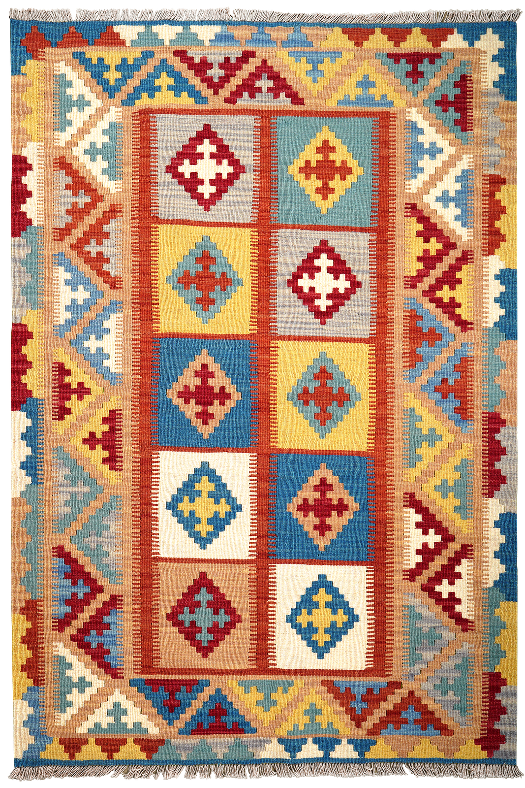 Kelim Gashgai — Handmade, 120x182 cm, Multicolor, 100% Virgin Wool | Main view