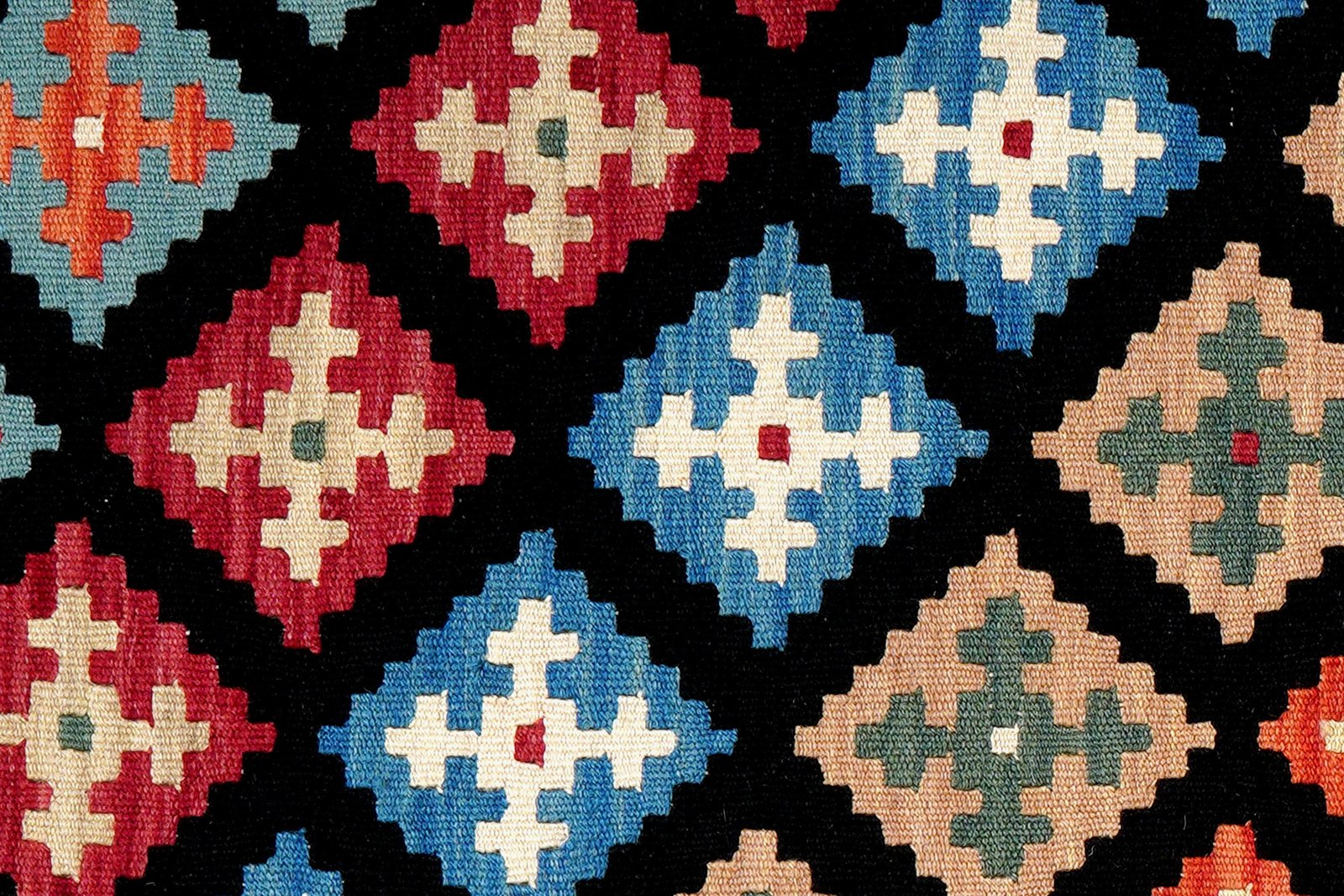 Kelim Gashgai — Handmade, 101x154 cm, Black, 100% Virgin Wool | View 5