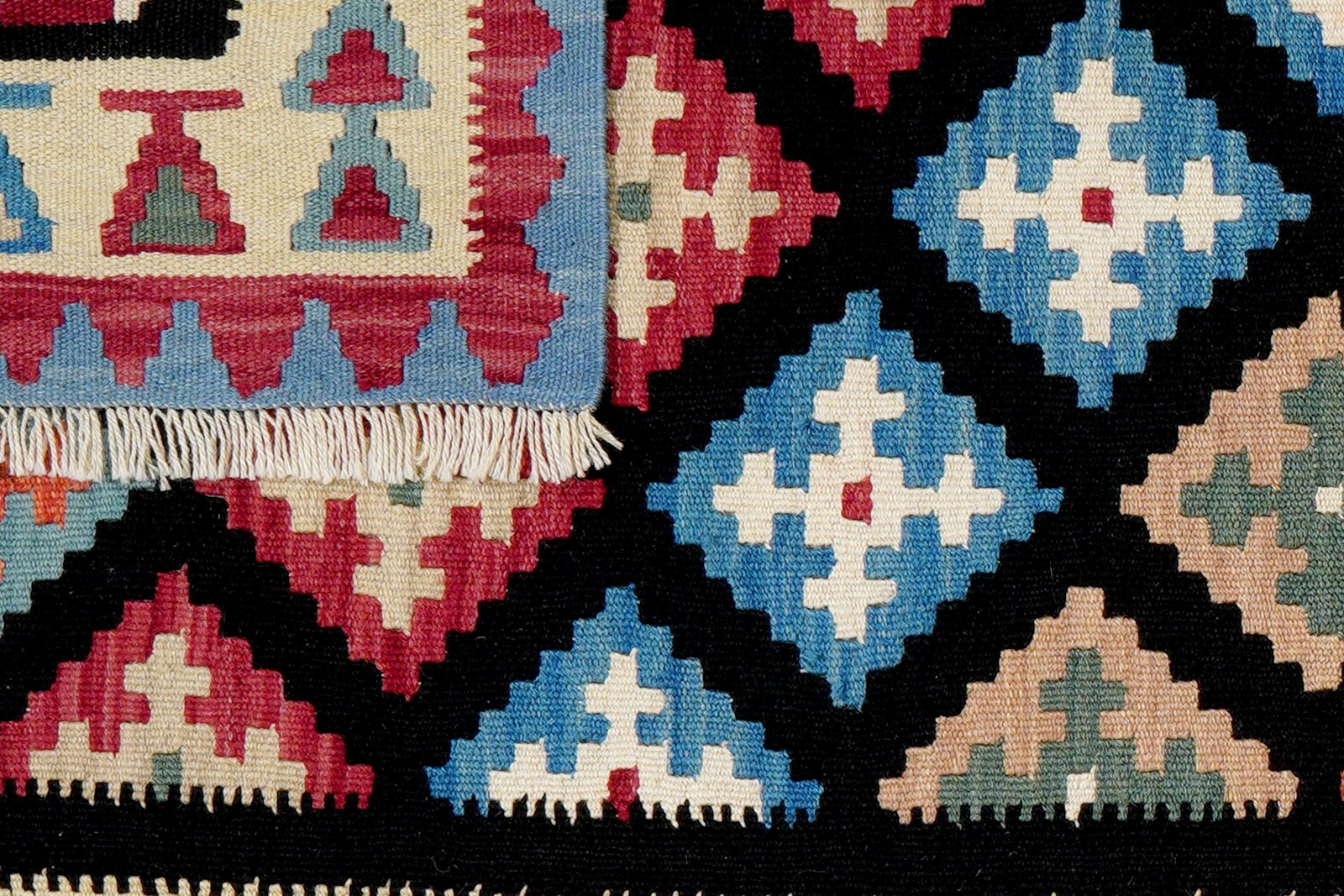 Kelim Gashgai — Handmade, 101x154 cm, Black, 100% Virgin Wool | View 6