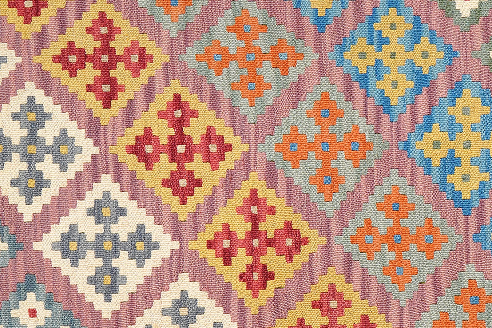 Kelim Gashgai — Handmade, 127x174 cm, Pink, 100% Virgin Wool | View 5