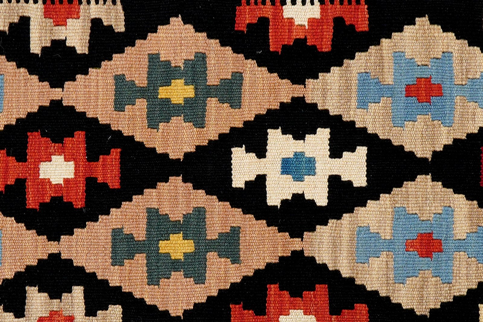 Kelim Gashgai — Handmade, 88x295 cm, Black, 100% Virgin Wool | View 5