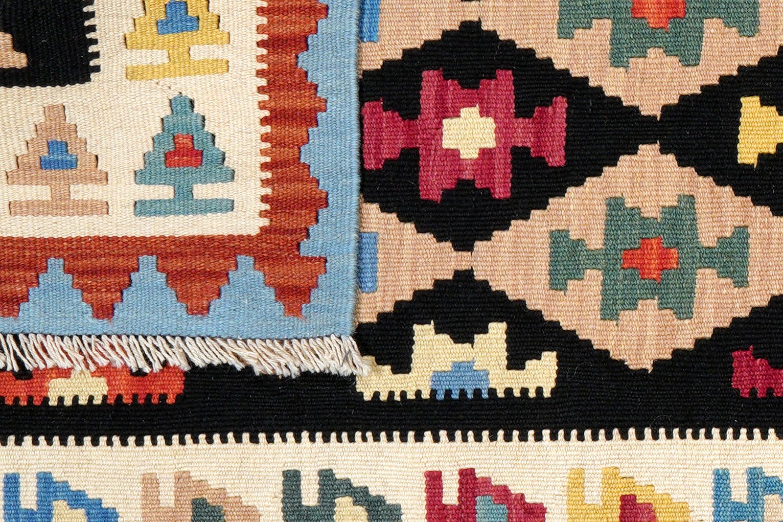 Kelim Gashgai — Handmade, 88x295 cm, Black, 100% Virgin Wool | View 6