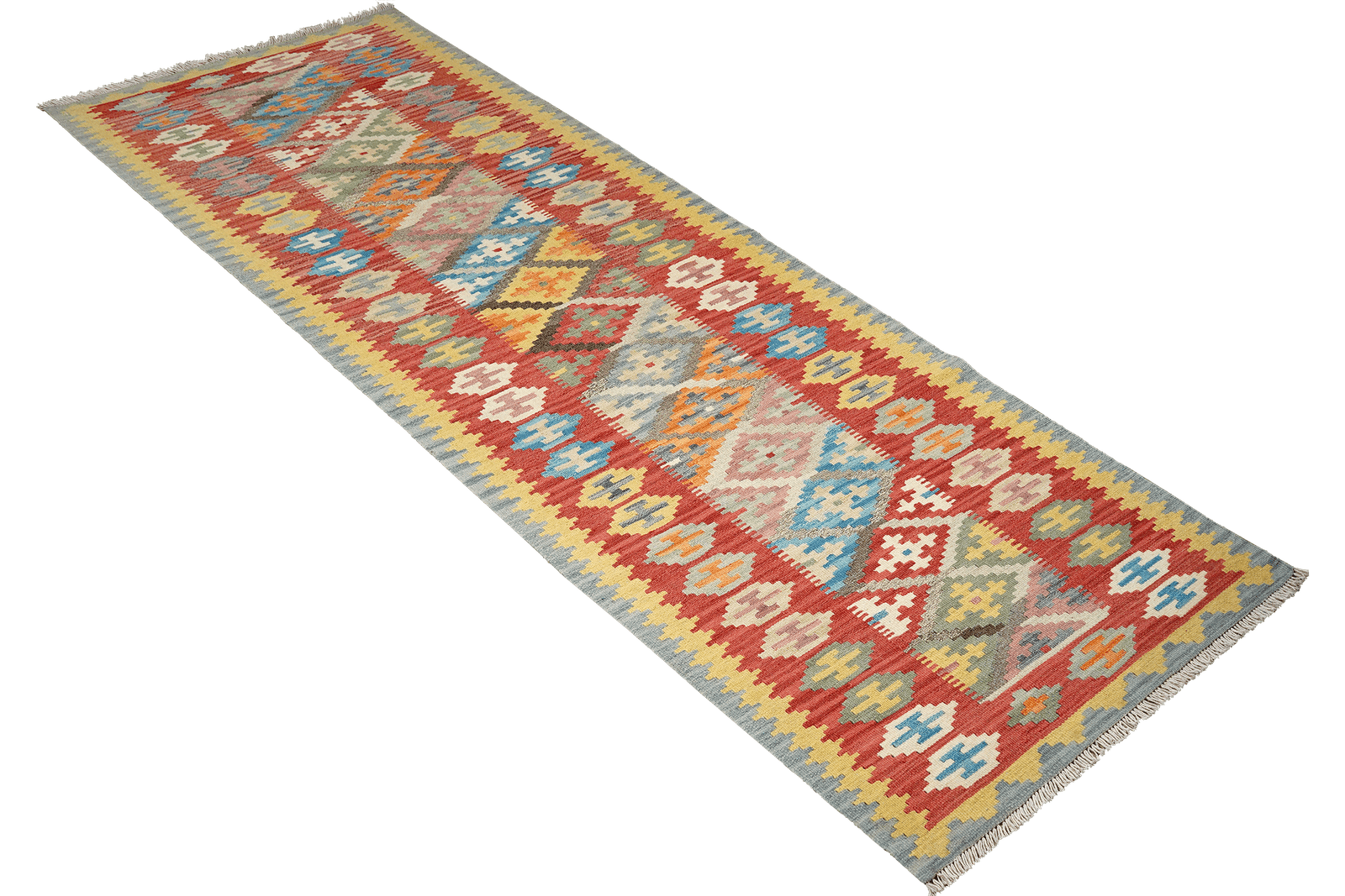 Kelim Gashgai — Handmade, 89x303 cm, Multicolor, 100% Virgin Wool | View 4
