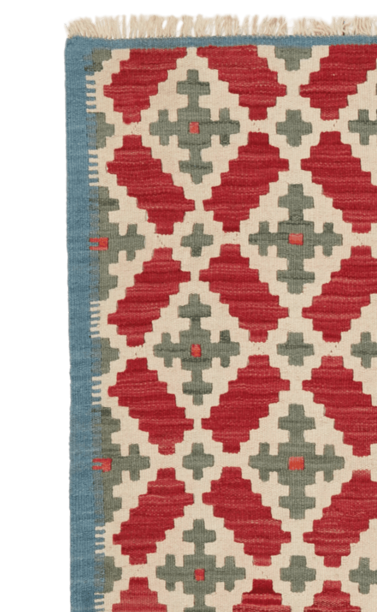 Kelim Gashgai — Handmade, 83x192 cm, Beige, 100% Virgin Wool | View 3