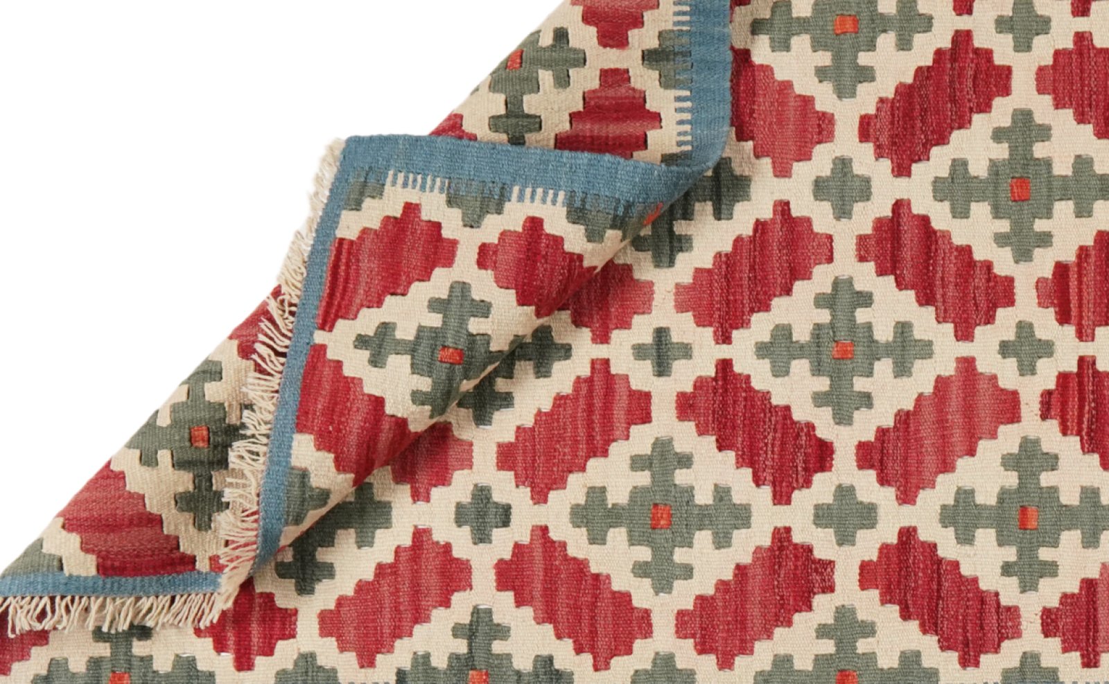 Kelim Gashgai — Handmade, 83x192 cm, Beige, 100% Virgin Wool | View 5