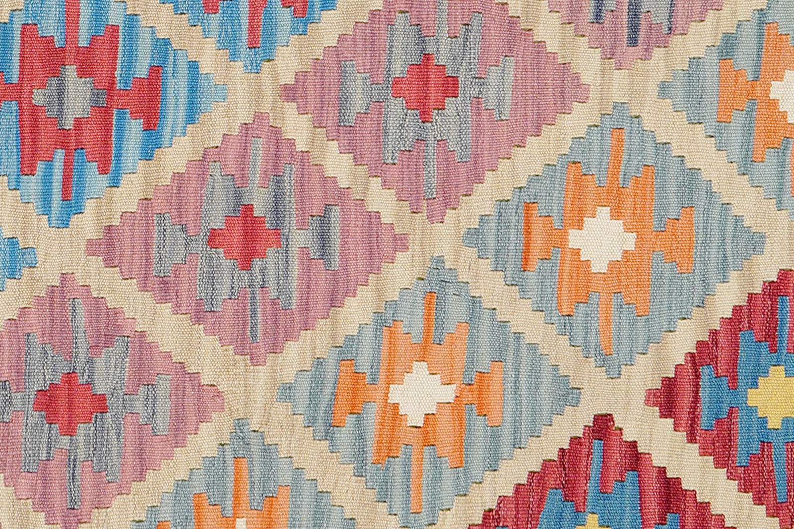 Kelim Gashgai — Handmade, 122x189 cm, Beige, 100% Virgin Wool | View 5