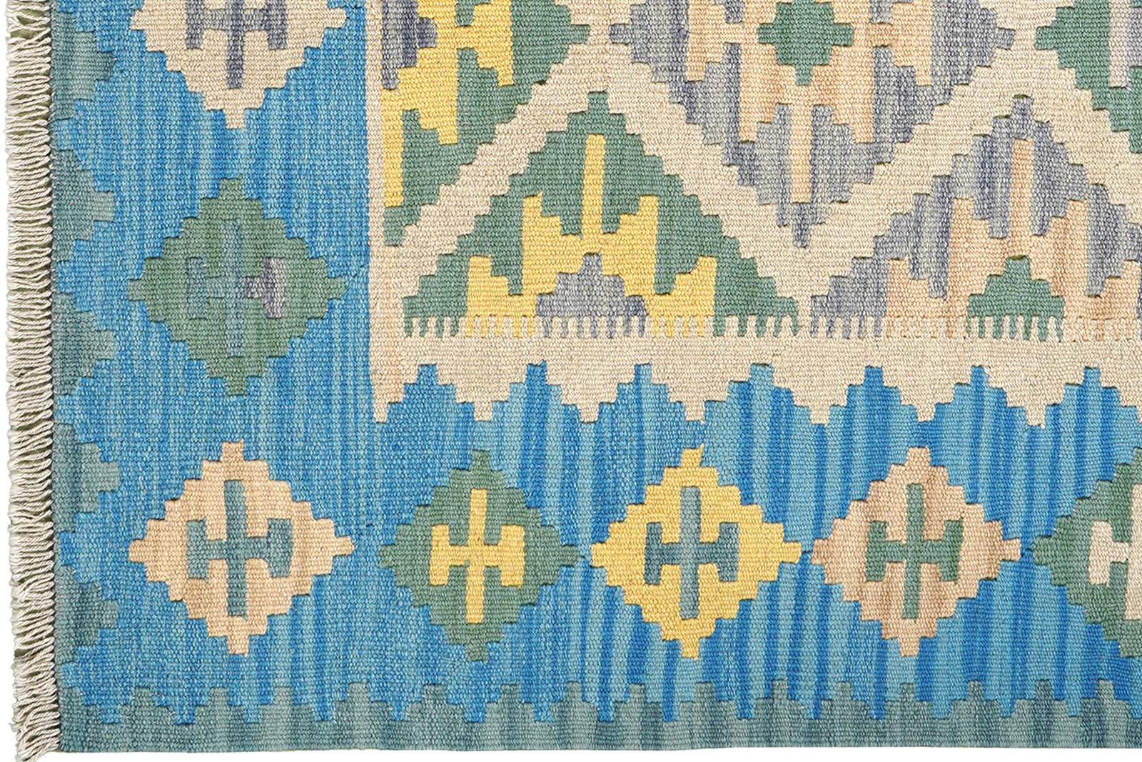 Kelim Gashgai — Handmade, 123x177 cm, Beige, 100% Virgin Wool | View 3