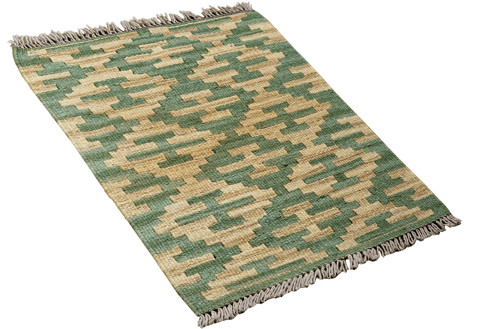 Kelim Gashgai — Handmade, 43x68 cm, Green, 100% Virgin Wool | View 4