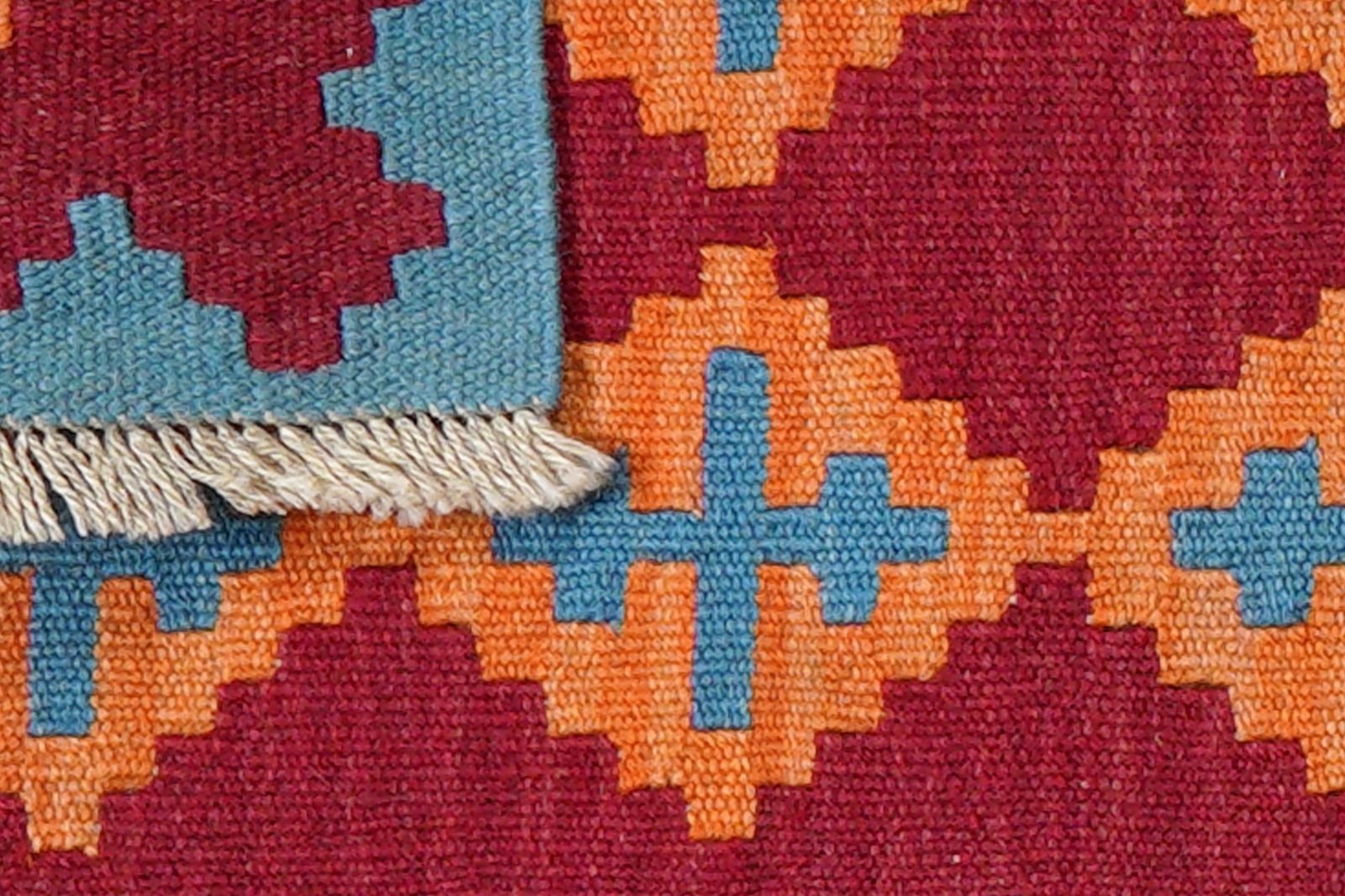 Kelim Gashgai — Handmade, 42x62 cm, Red, 100% Virgin Wool | View 6