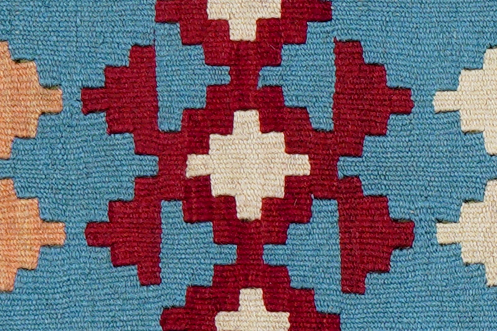 Kelim Gashgai — Handmade, 43x65 cm, Blue, 100% Virgin Wool | View 5