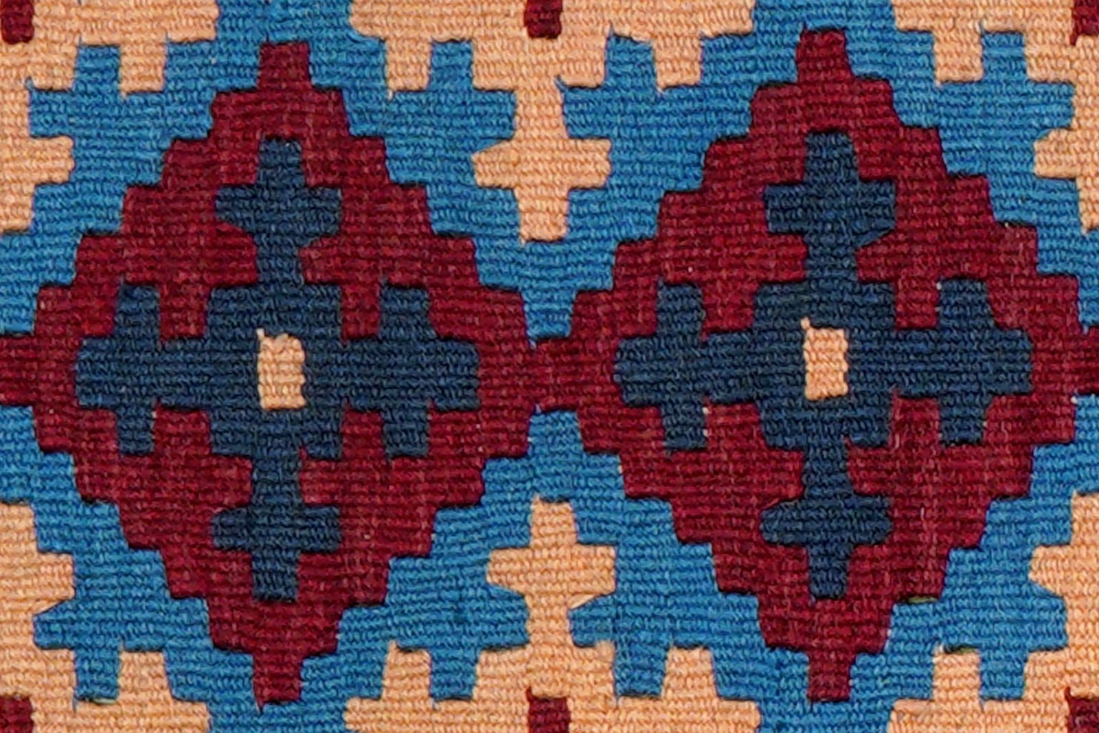 Kelim Gashgai — Handmade, 42x63 cm, Blue, 100% Virgin Wool | View 5