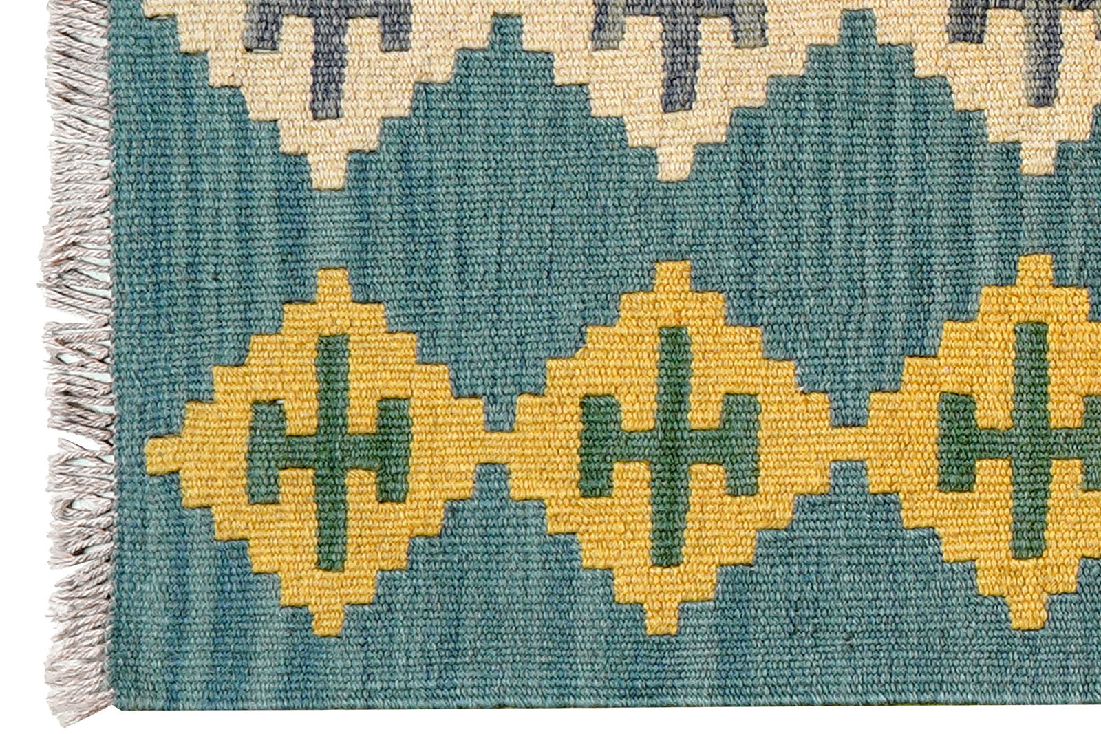 Kelim Gashgai — Handgefertigt, 88x63 cm, Blau, 100% Virgin Wool | View 4