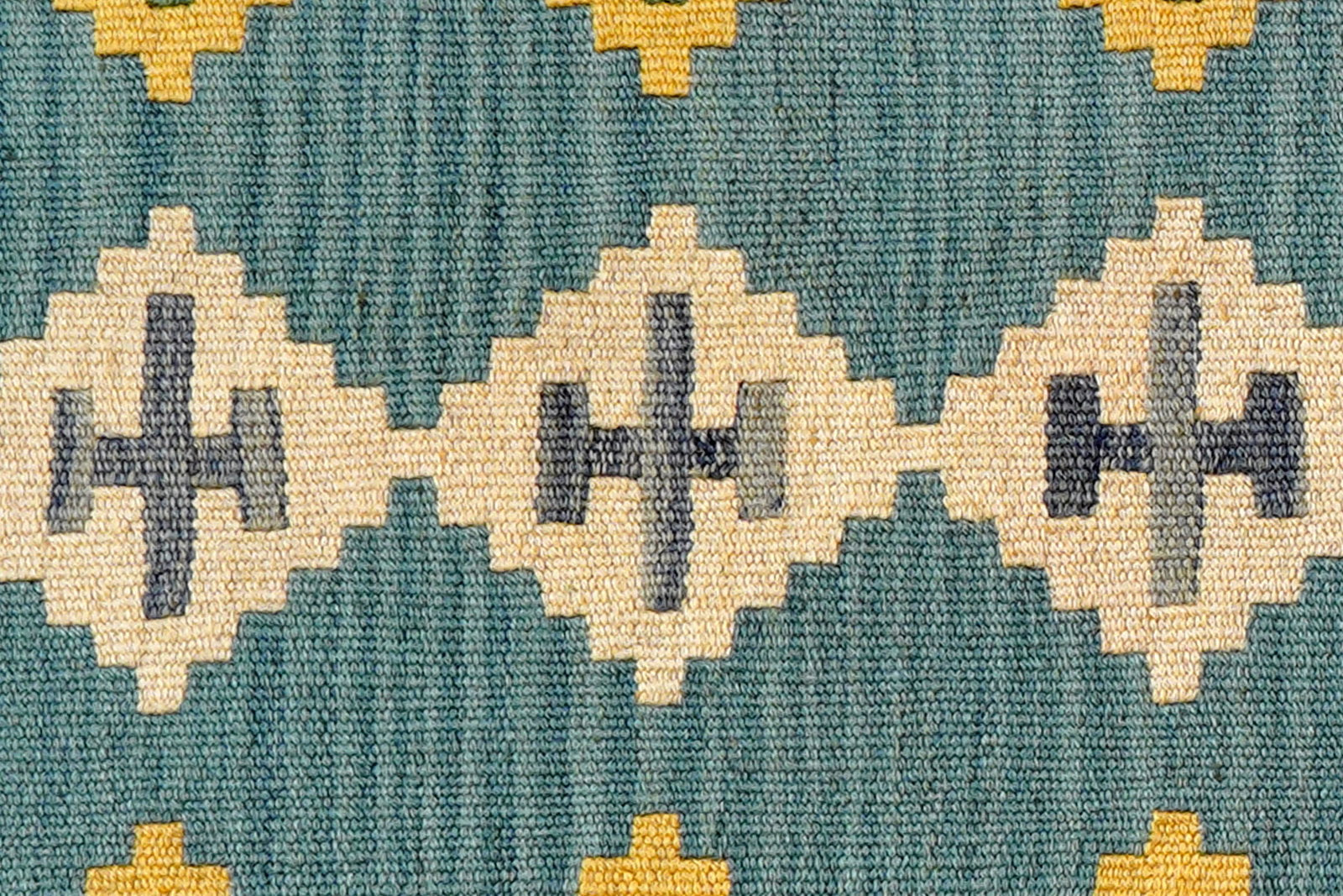 Kelim Gashgai — Handgefertigt, 88x63 cm, Blau, 100% Virgin Wool | View 6