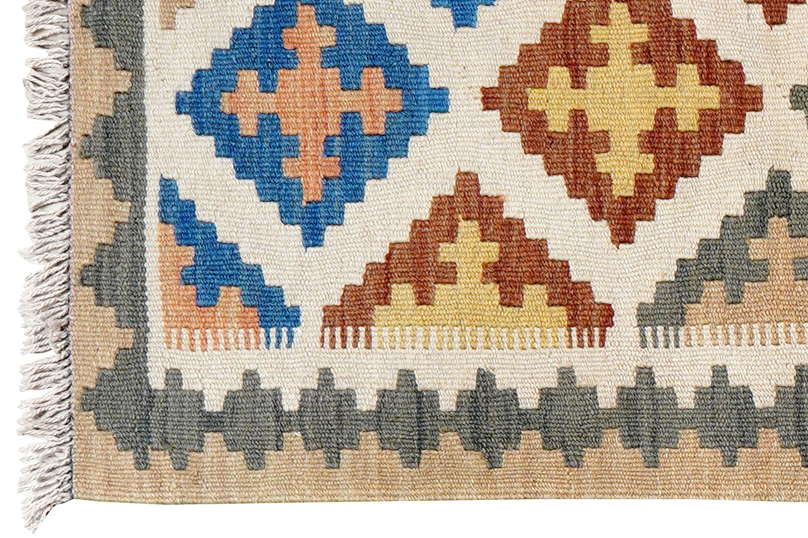 Kelim Gashgai — Handmade, 63x91 cm, Beige, 100% Virgin Wool | View 3