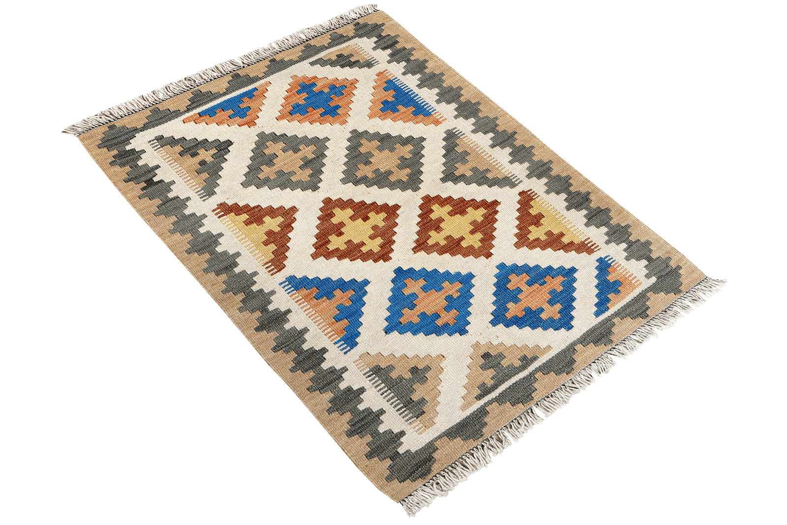 Kelim Gashgai — Handmade, 63x91 cm, Beige, 100% Virgin Wool | View 4