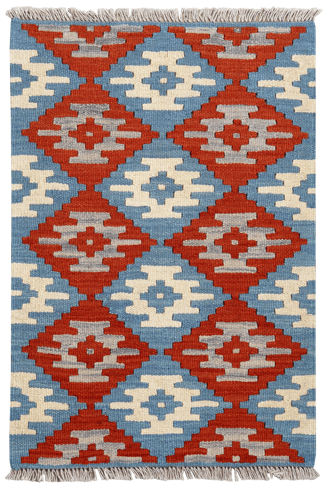Kelim Gashgai — Handmade, 60x90 cm, Blue, 100% Virgin Wool | Main view