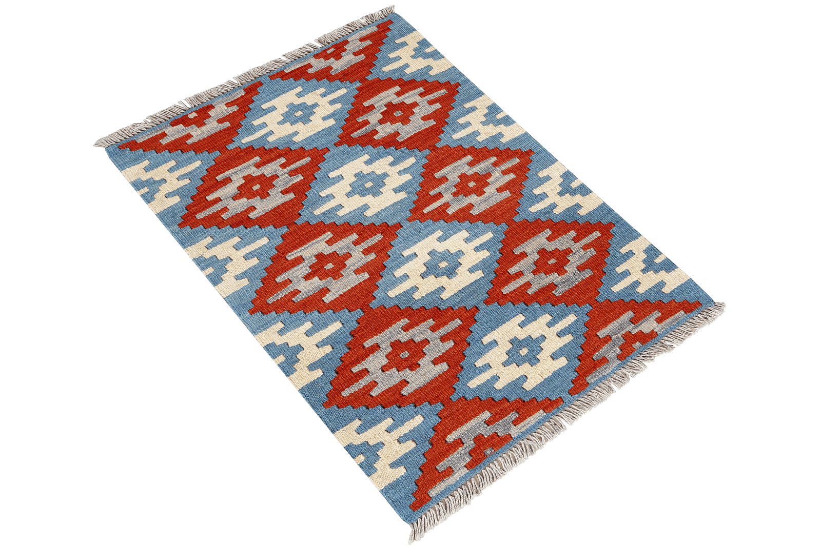 Kelim Gashgai — Handmade, 60x90 cm, Blue, 100% Virgin Wool | View 4