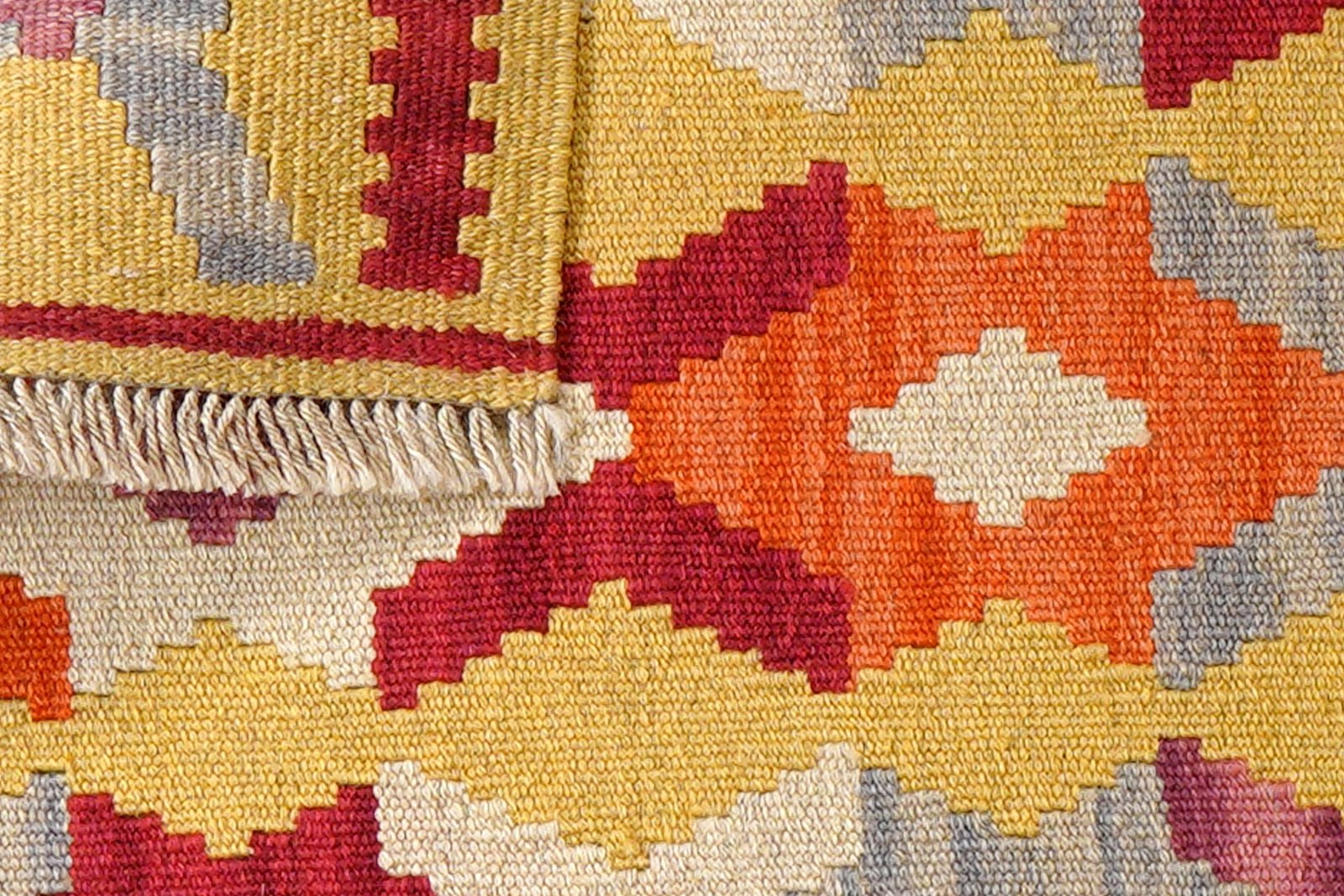 Kelim Gashgai — Handmade, 64x88 cm, Yellow, 100% Virgin Wool | View 6