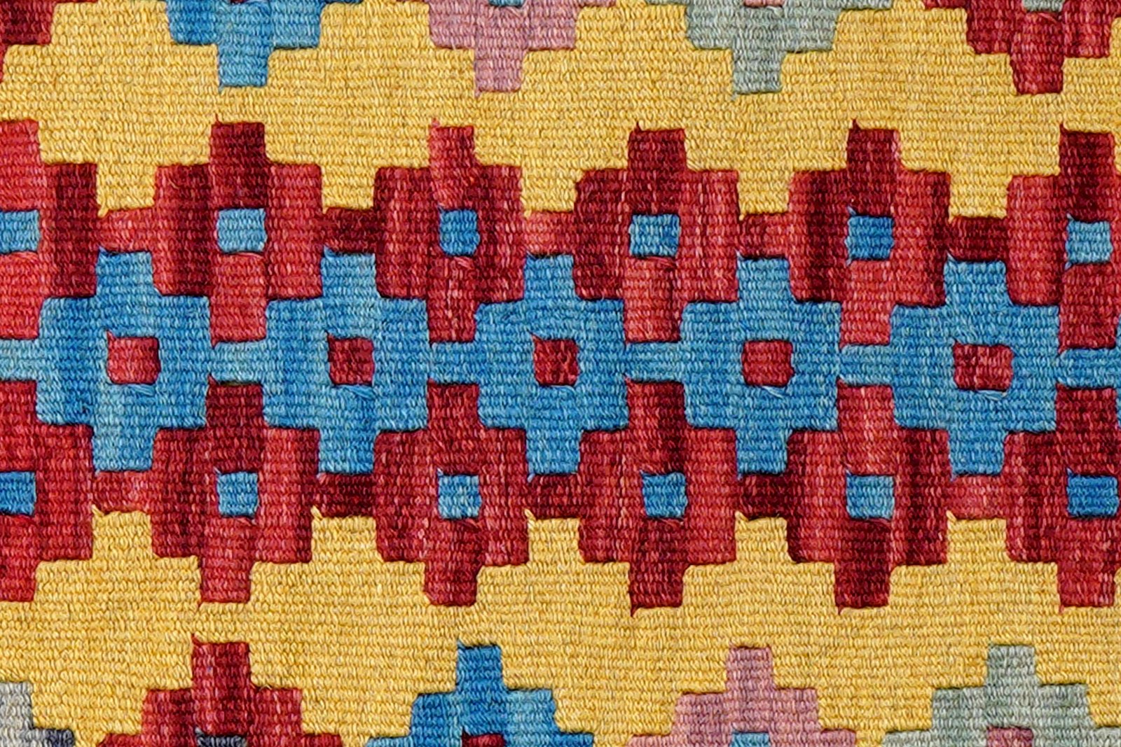 Kelim Gashgai — Handmade, 62x96 cm, Yellow, 100% Virgin Wool | View 5