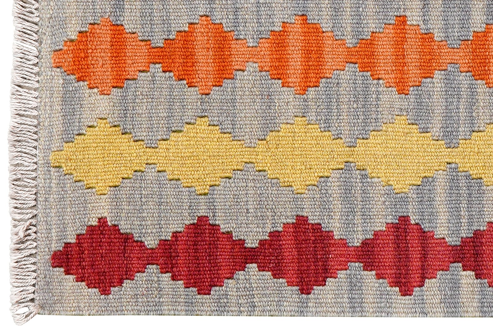 Kelim Gashgai — Handmade, 63x88 cm, Grey, 100% Virgin Wool | View 3
