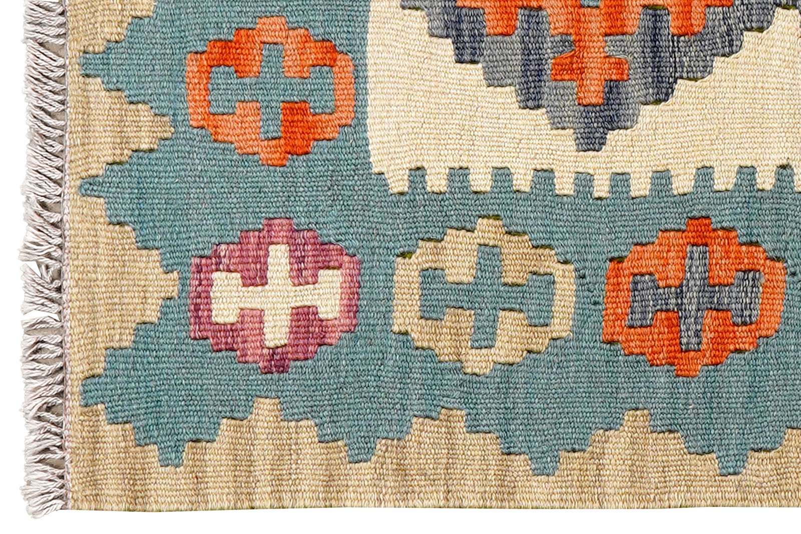 Kelim Gashgai — Handmade, 62x90 cm, Blue, 100% Virgin Wool | View 3