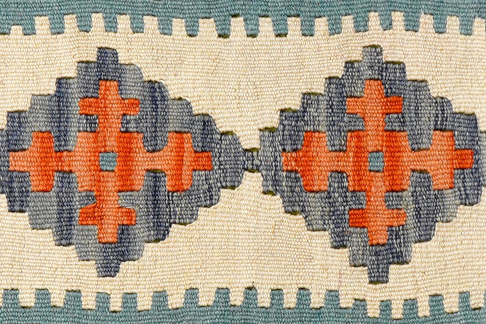 Kelim Gashgai — Handmade, 62x90 cm, Blue, 100% Virgin Wool | View 5