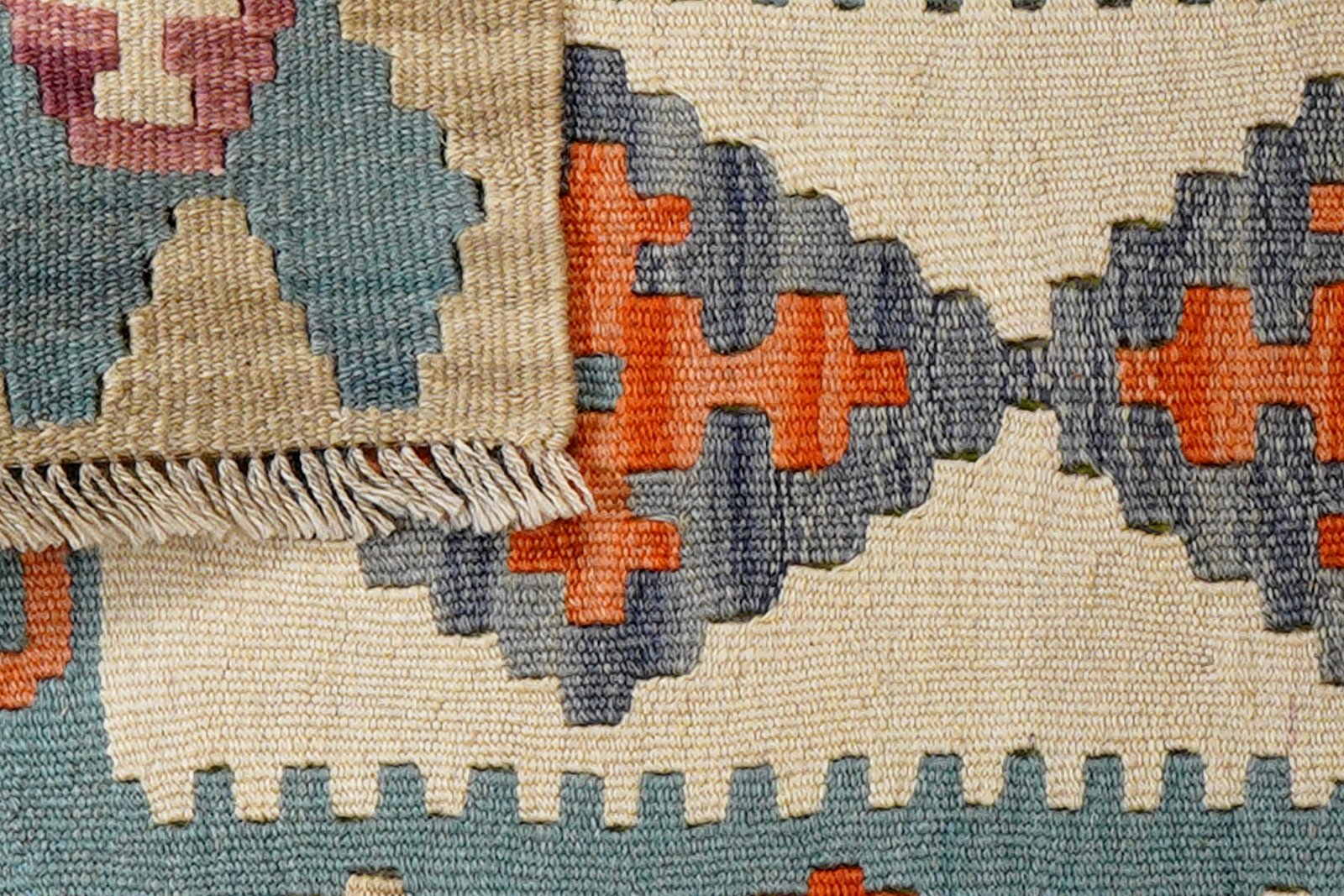 Kelim Gashgai — Handmade, 62x90 cm, Blue, 100% Virgin Wool | View 6