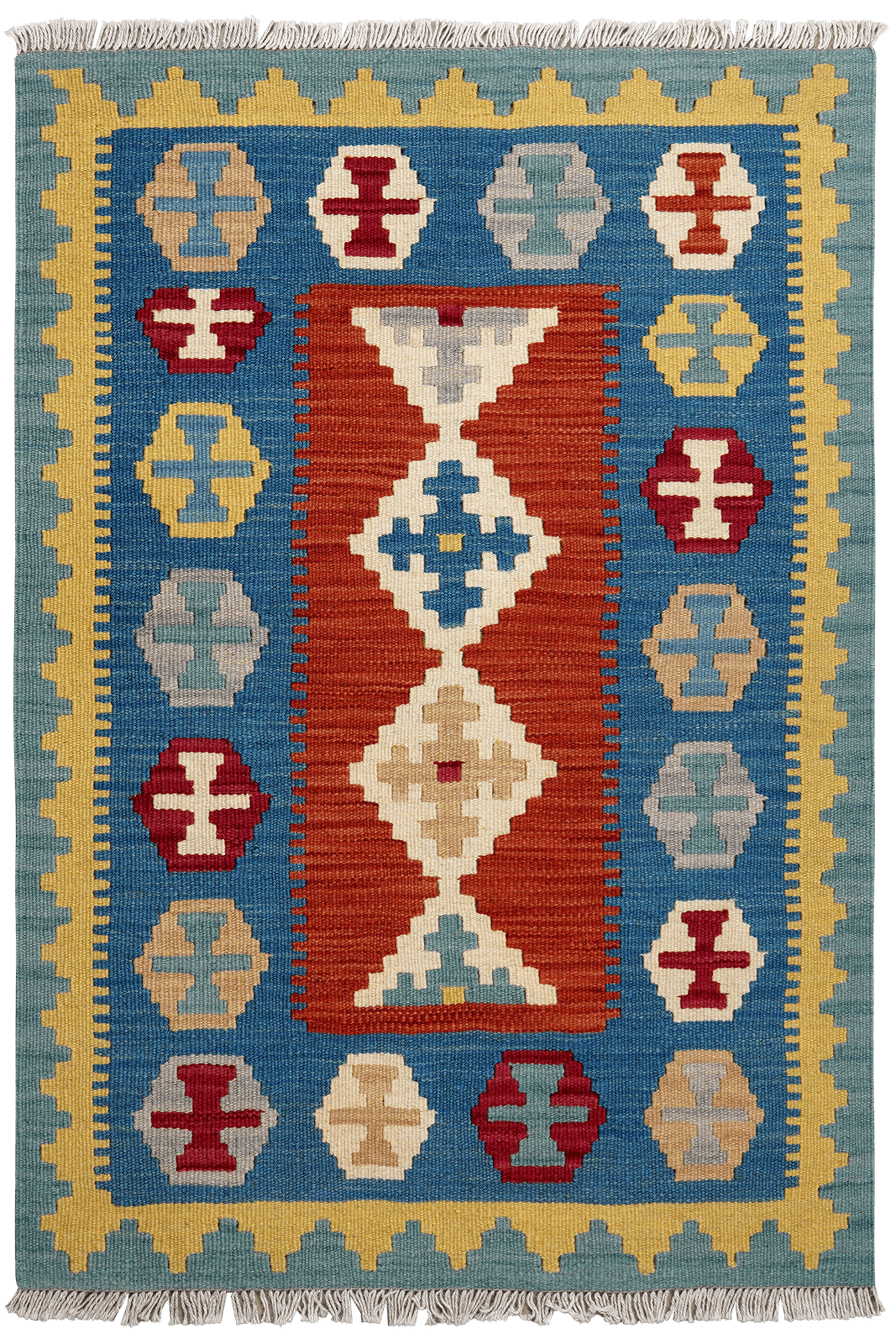 Kelim Gashgai — Handmade, 82x119 cm, Red, 100% Virgin Wool | Main view