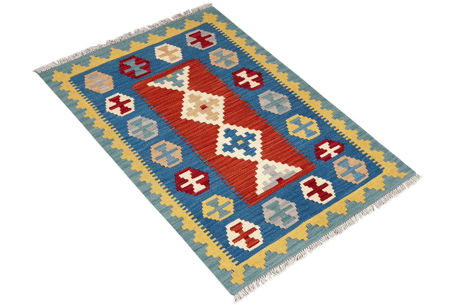 Kelim Gashgai — Handmade, 82x119 cm, Red, 100% Virgin Wool | View 4