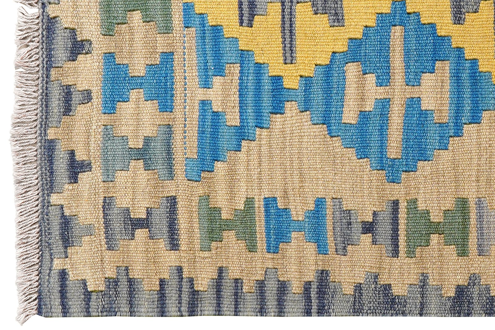 Kelim Gashgai — Handmade, 80x110 cm, Beige, 100% Virgin Wool | View 3