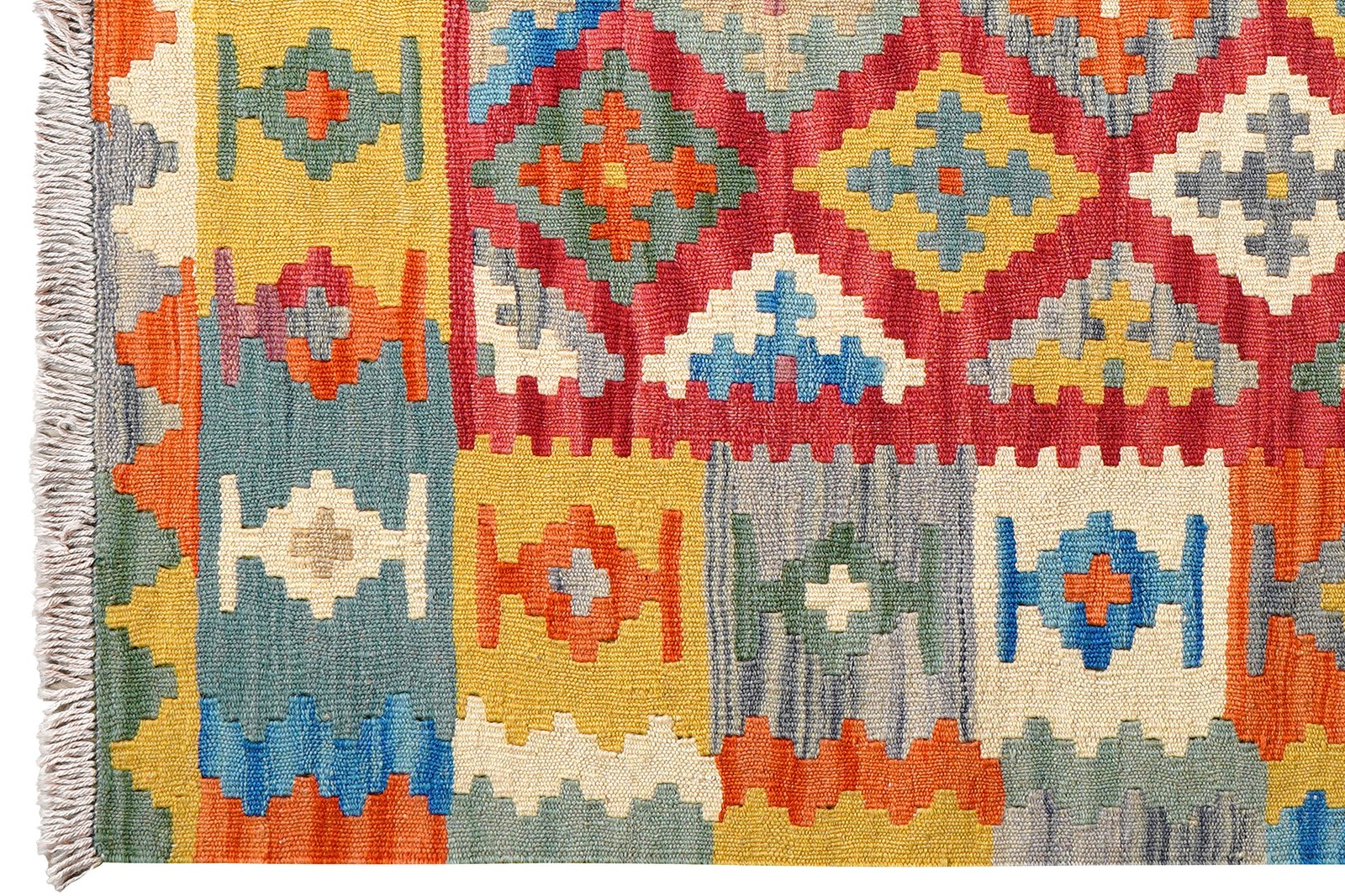 Kelim Gashgai — Handmade, 109x150 cm, Pink, 100% Virgin Wool | View 3