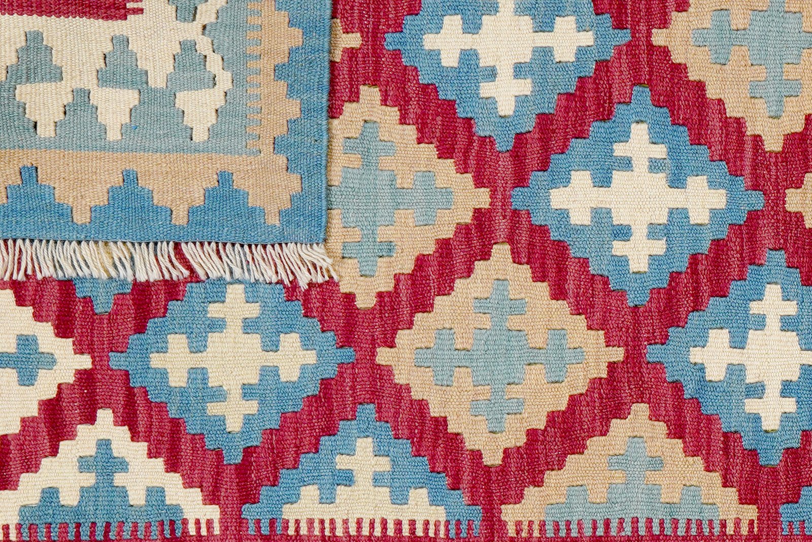 Kelim Gashgai — Handmade, 100x147 cm, Red, 100% Virgin Wool | View 6