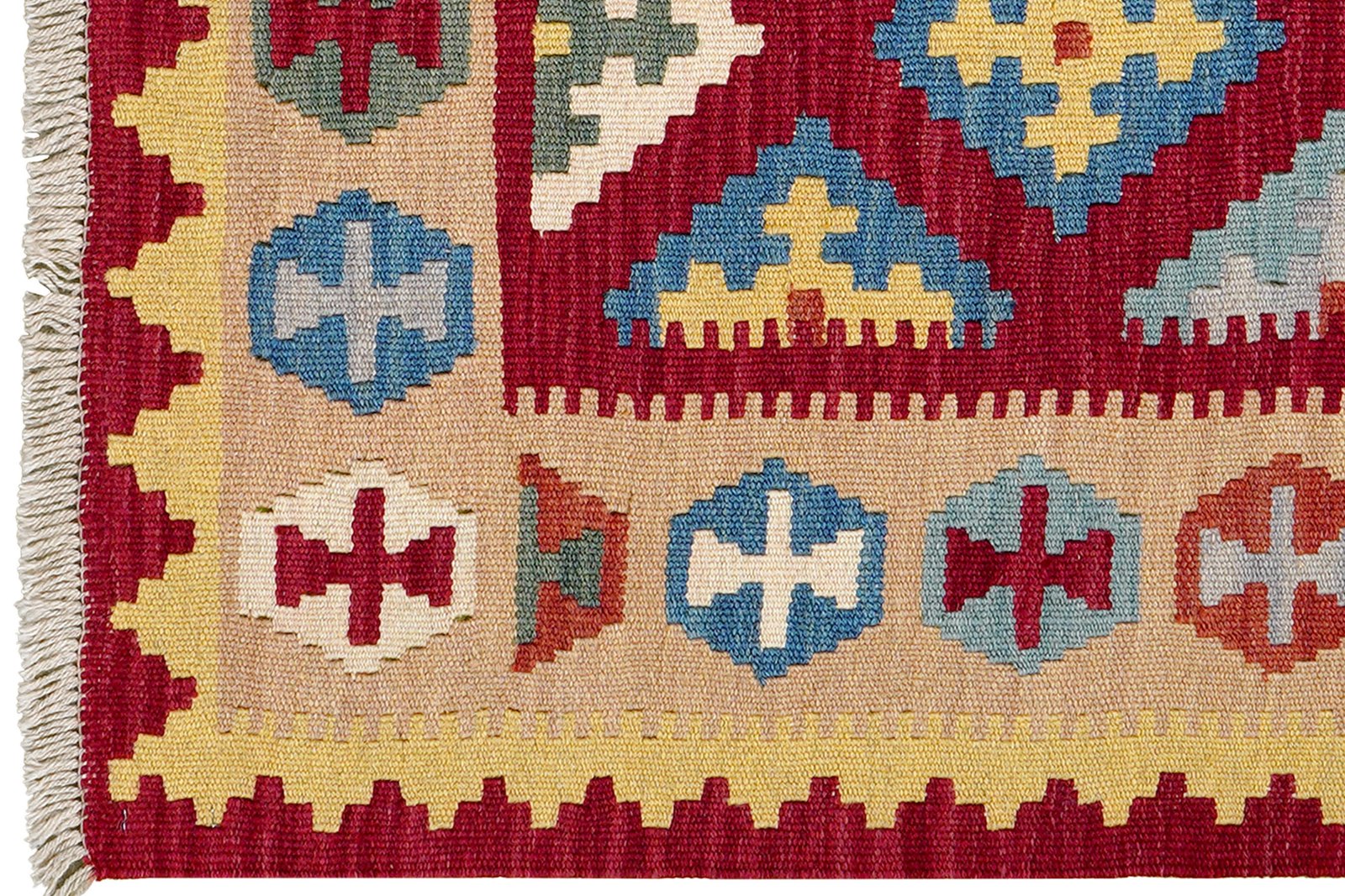 Kelim Gashgai — Handmade, 84x122 cm, Red, 100% Virgin Wool | View 3