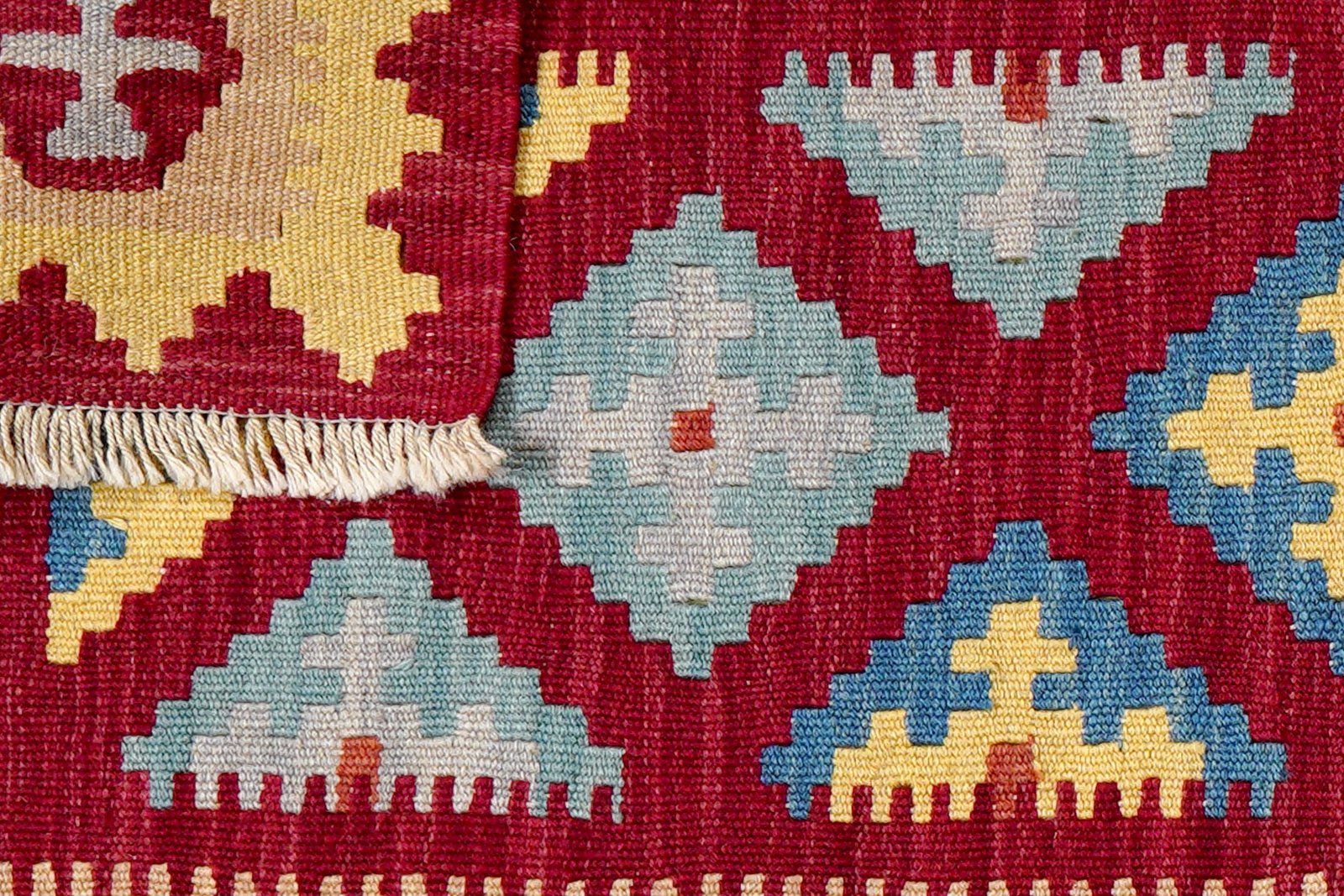 Kelim Gashgai — Handmade, 84x122 cm, Red, 100% Virgin Wool | View 6