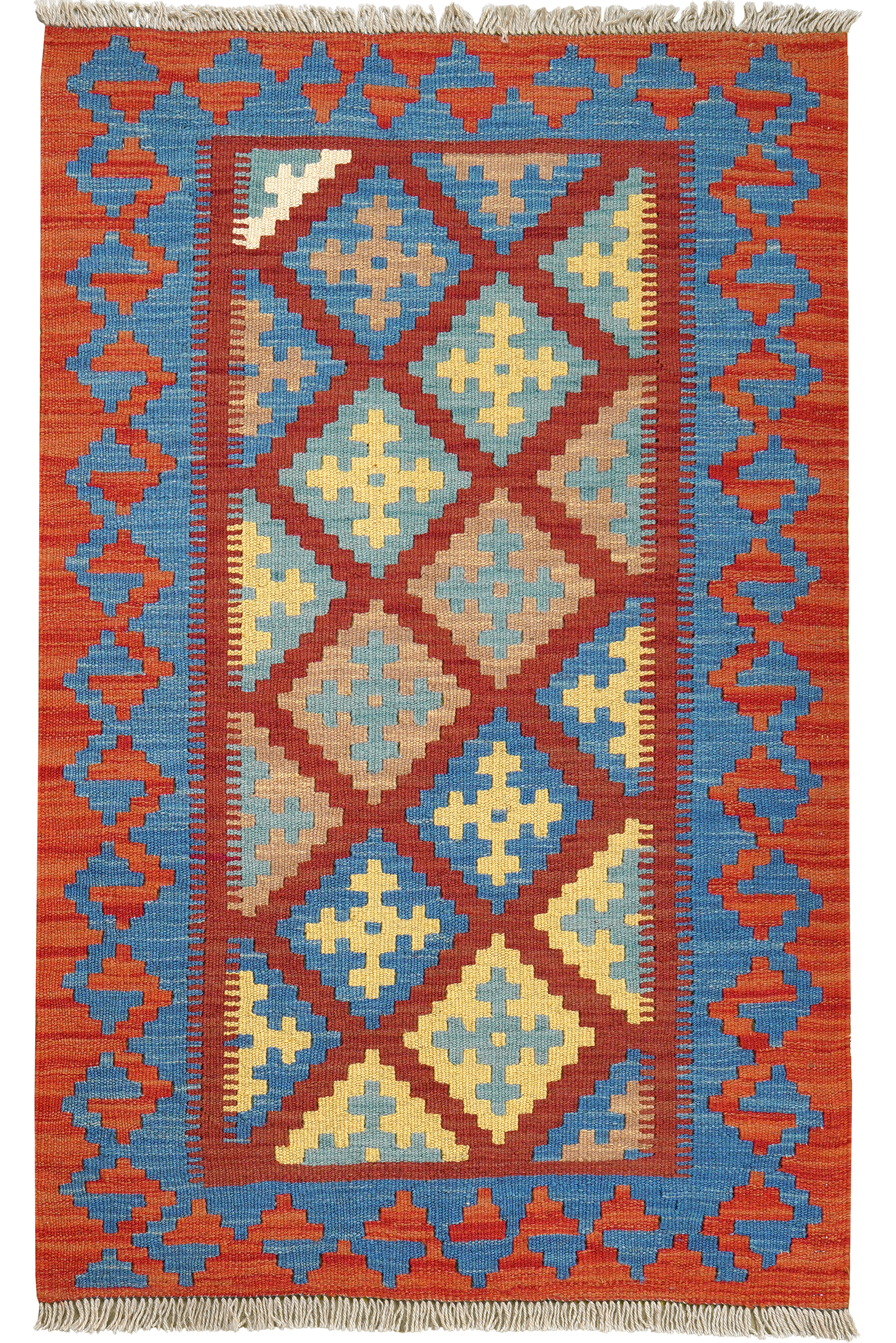 Kelim Gashgai — Handmade, 81x126 cm, Red, 100% Virgin Wool | Main view