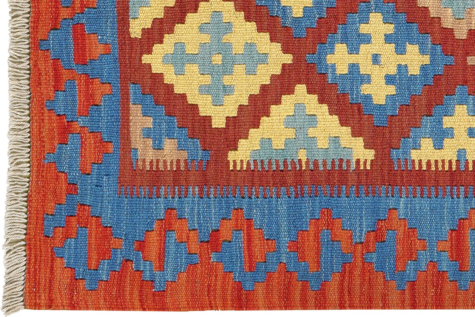 Kelim Gashgai — Handmade, 81x126 cm, Red, 100% Virgin Wool | View 3