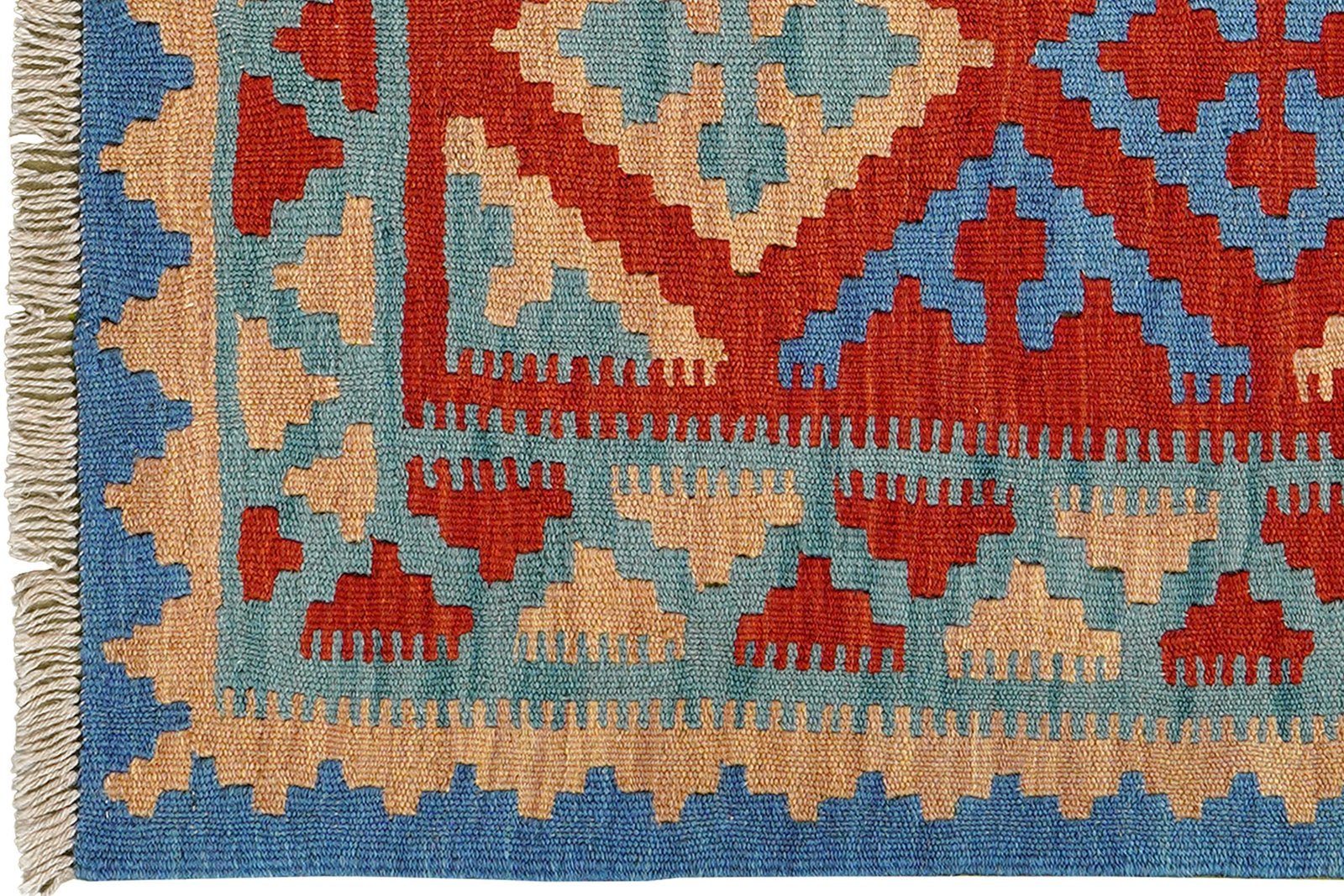 Kelim Gashgai — Handmade, 80x127 cm, Red, 100% Virgin Wool | View 3