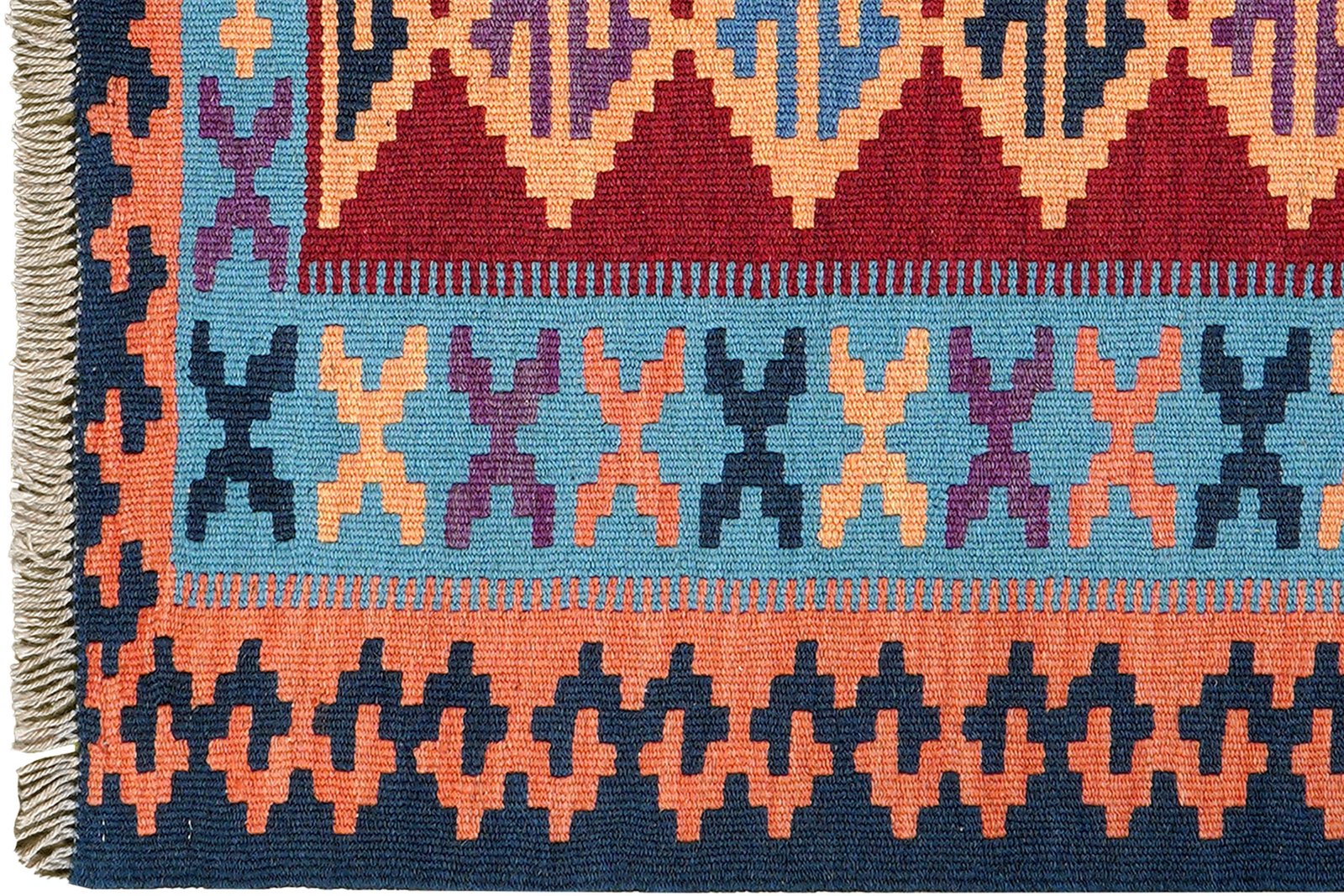Kelim Gashgai — Handmade, 84x123 cm, Red, 100% Virgin Wool | View 3