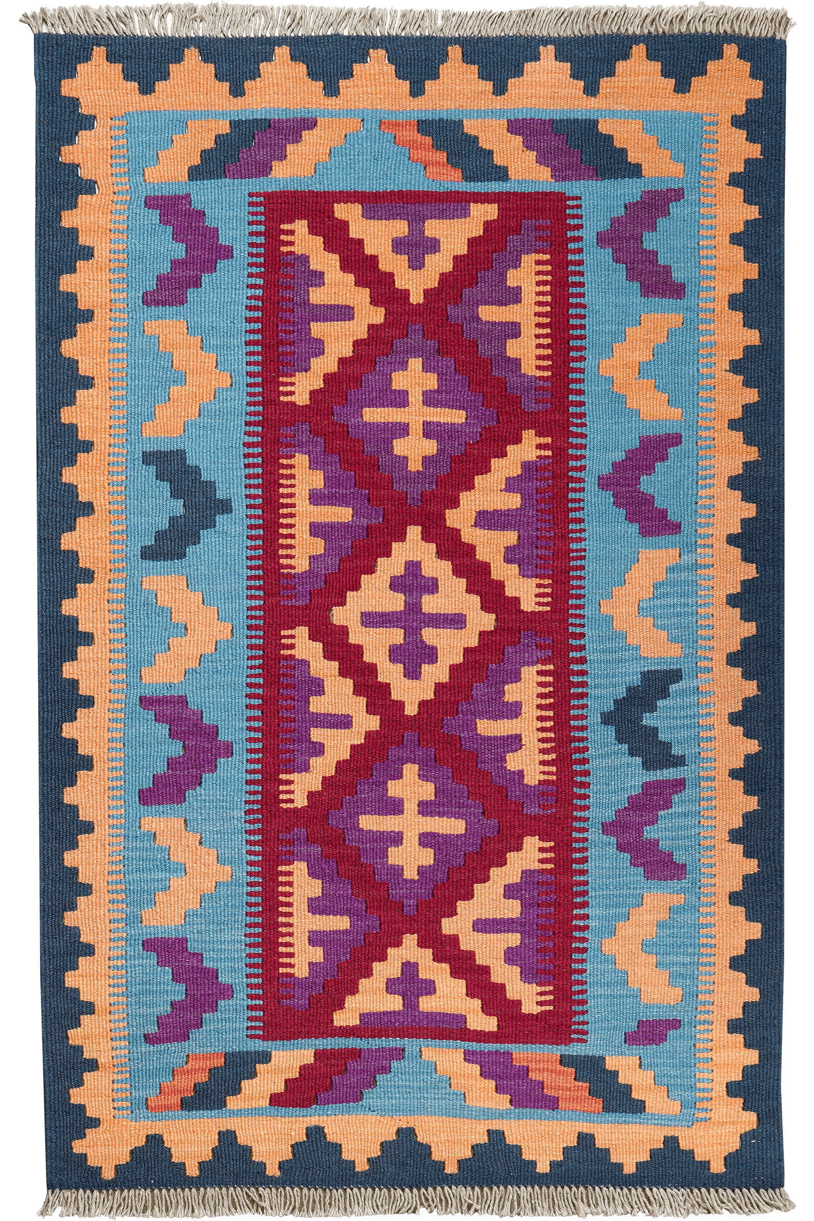 Kelim Gashgai — Handmade, 82x127 cm, Red, 100% Virgin Wool | Main view