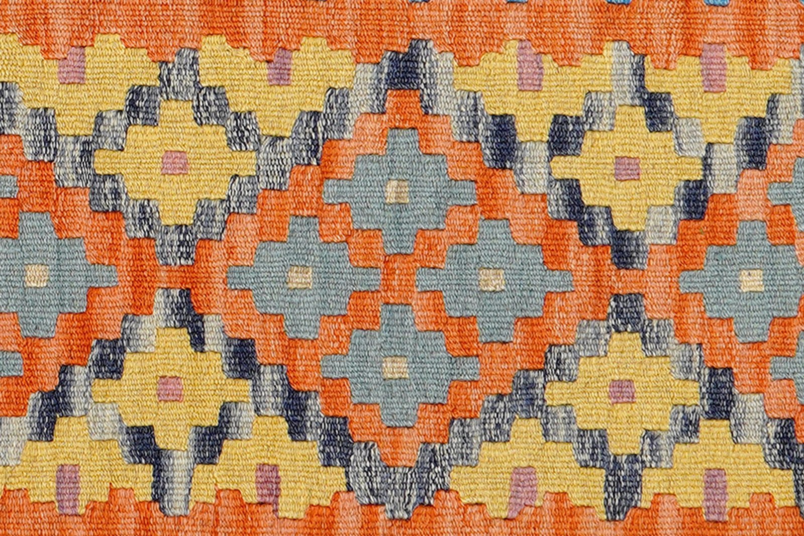 Kelim Gashgai — Handmade, 84x131 cm, Orange, 100% Virgin Wool | View 5