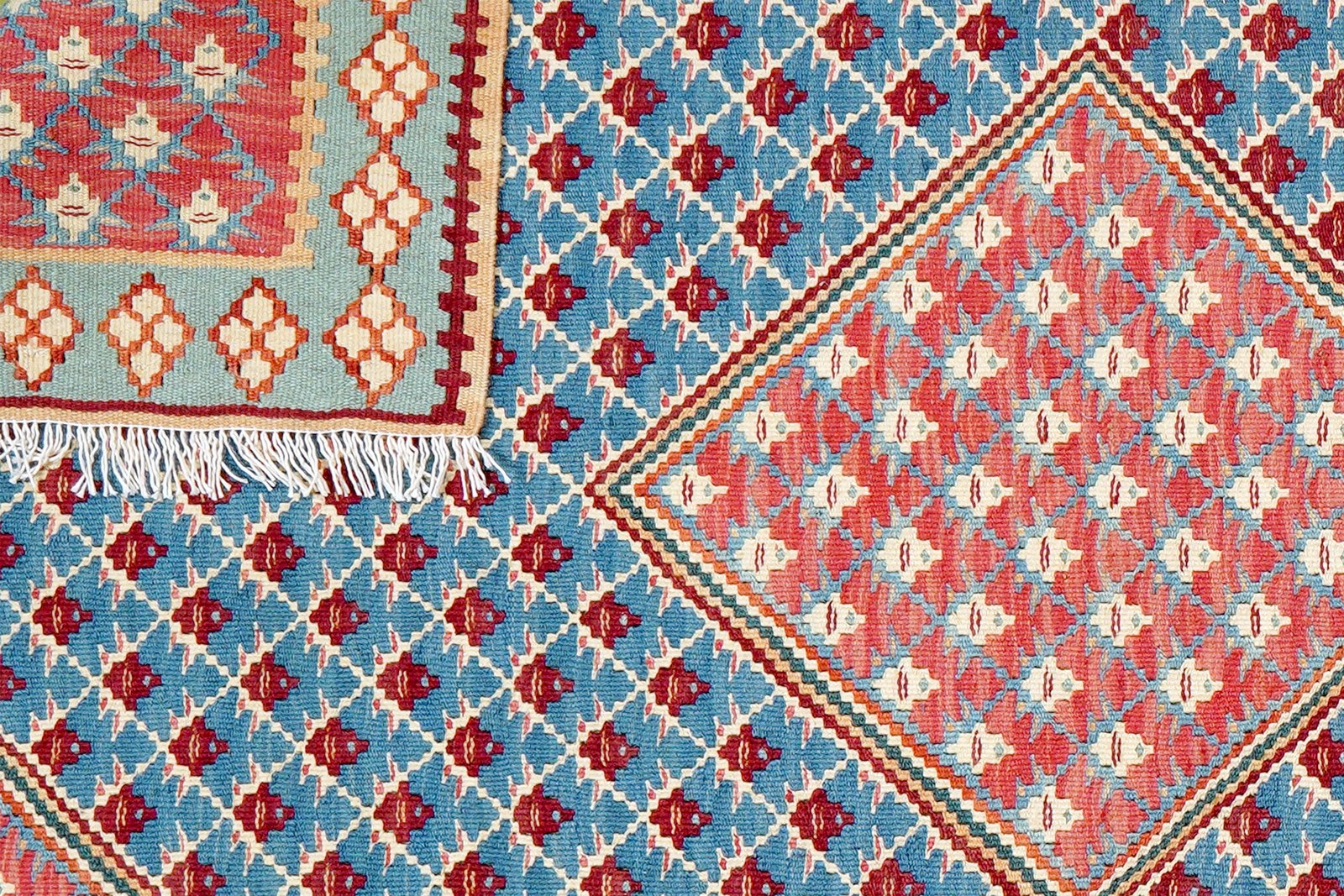 Kelim Senneh — Handmade, 107x160 cm, Blue, 100% Virgin Wool | View 6