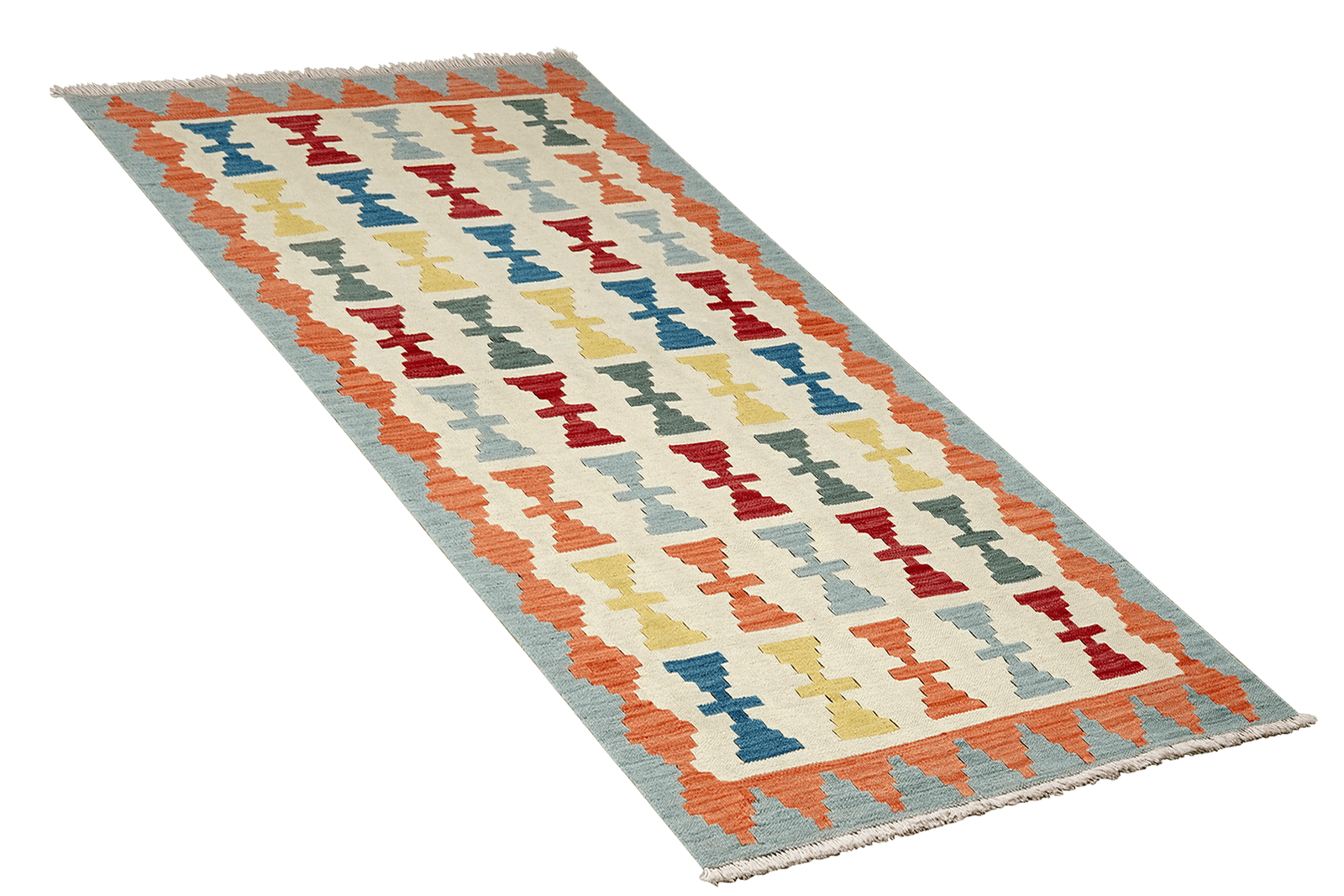 Kelim Gashgai — Handmade, 84x193 cm, Beige, 100% Virgin Wool | View 4