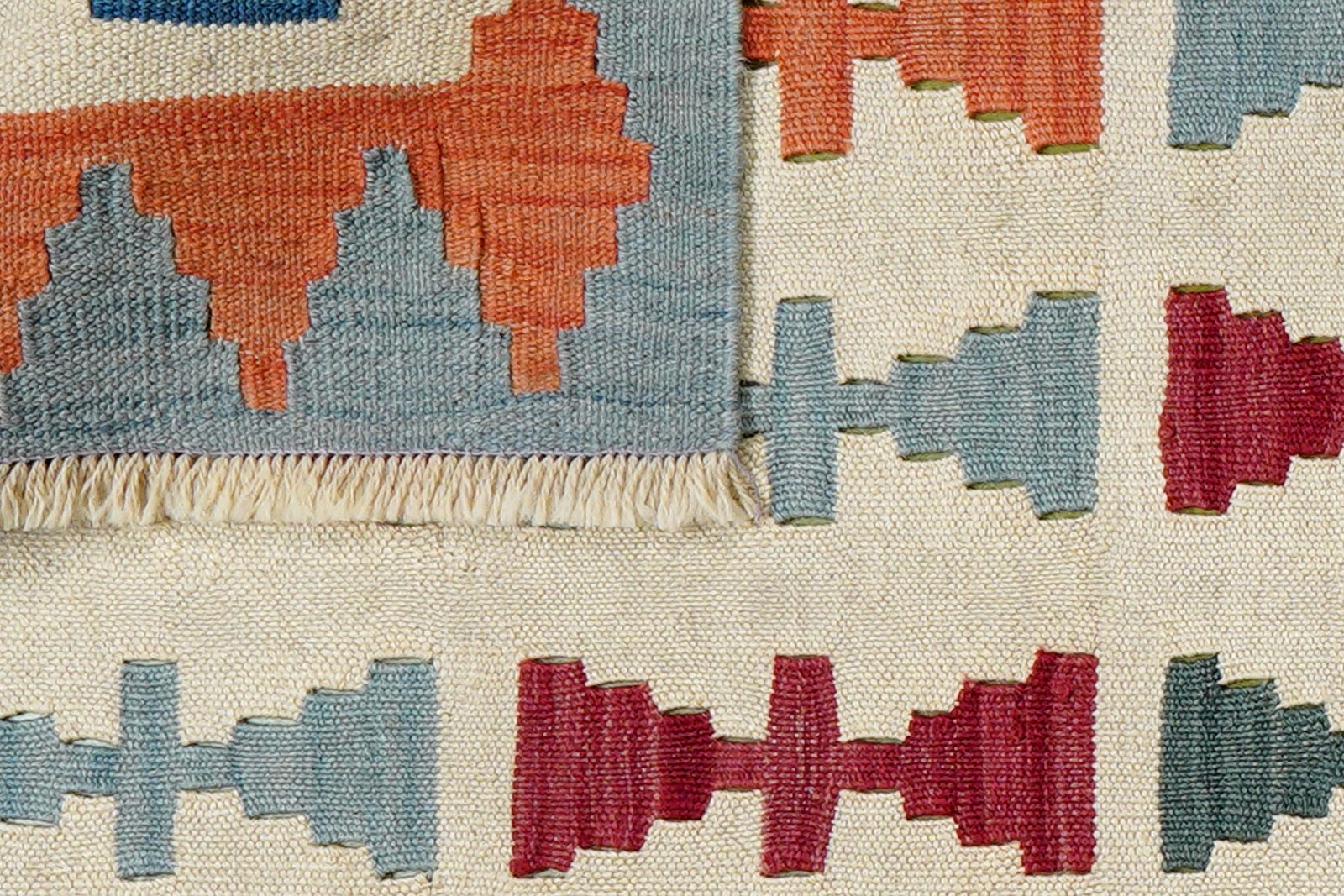 Kelim Gashgai — Handmade, 84x193 cm, Beige, 100% Virgin Wool | View 6